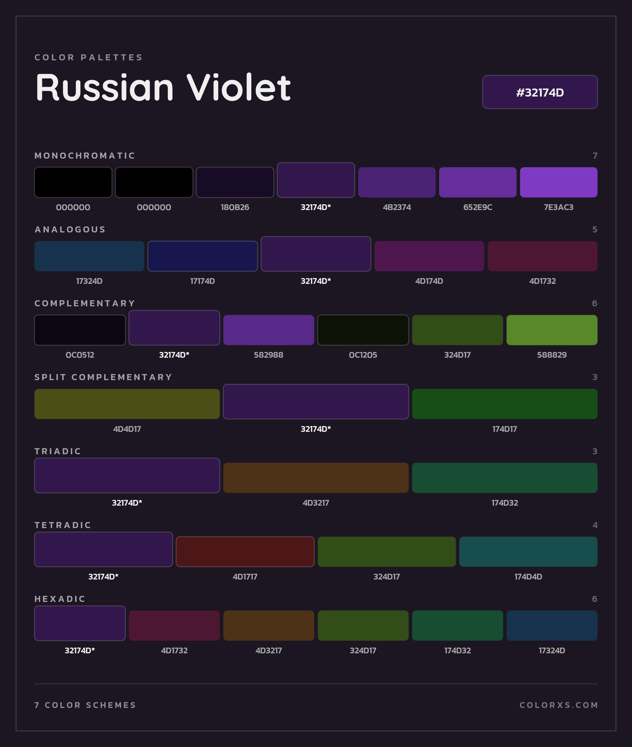 Russian Violet Color Scheme Palettes