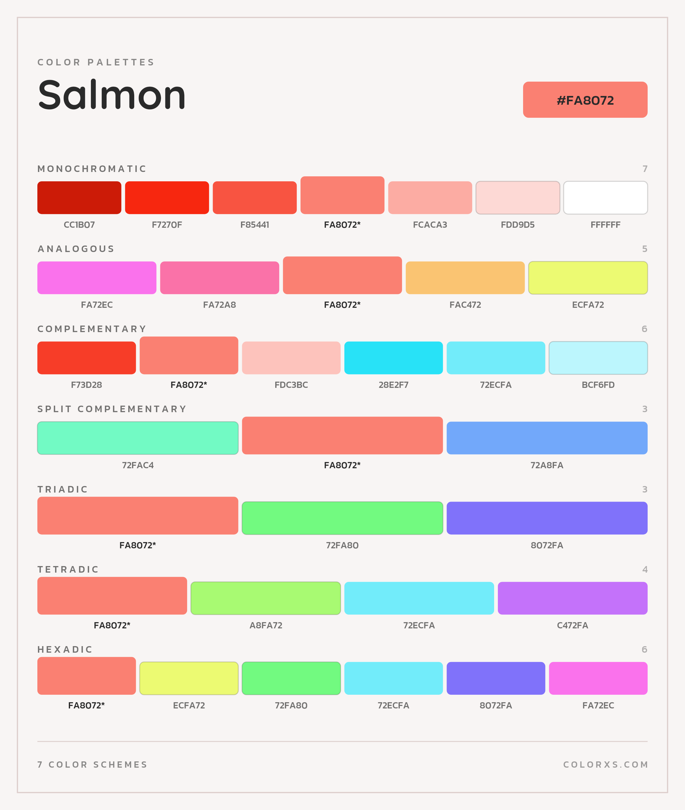 Salmon Color Scheme Palettes