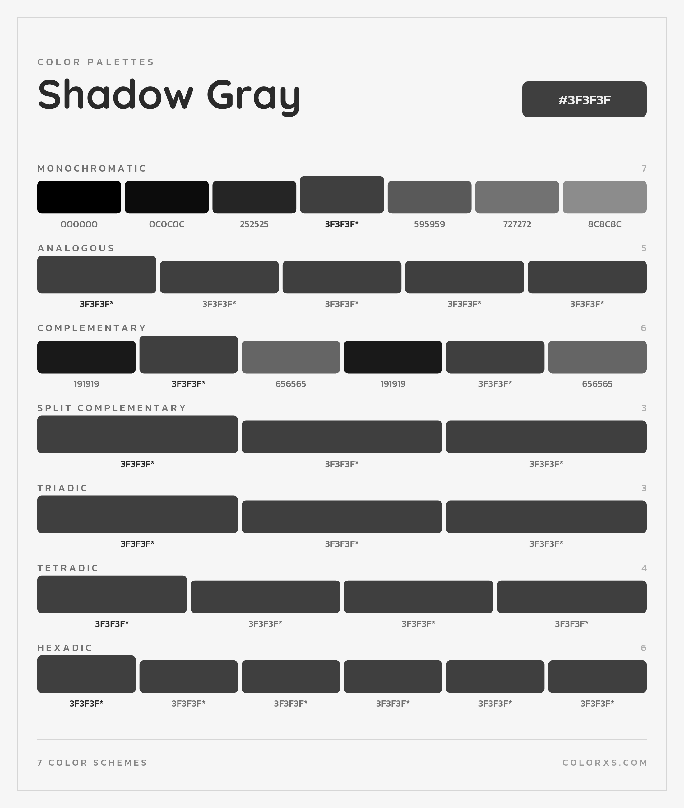 Shadow Gray Color Scheme Palettes