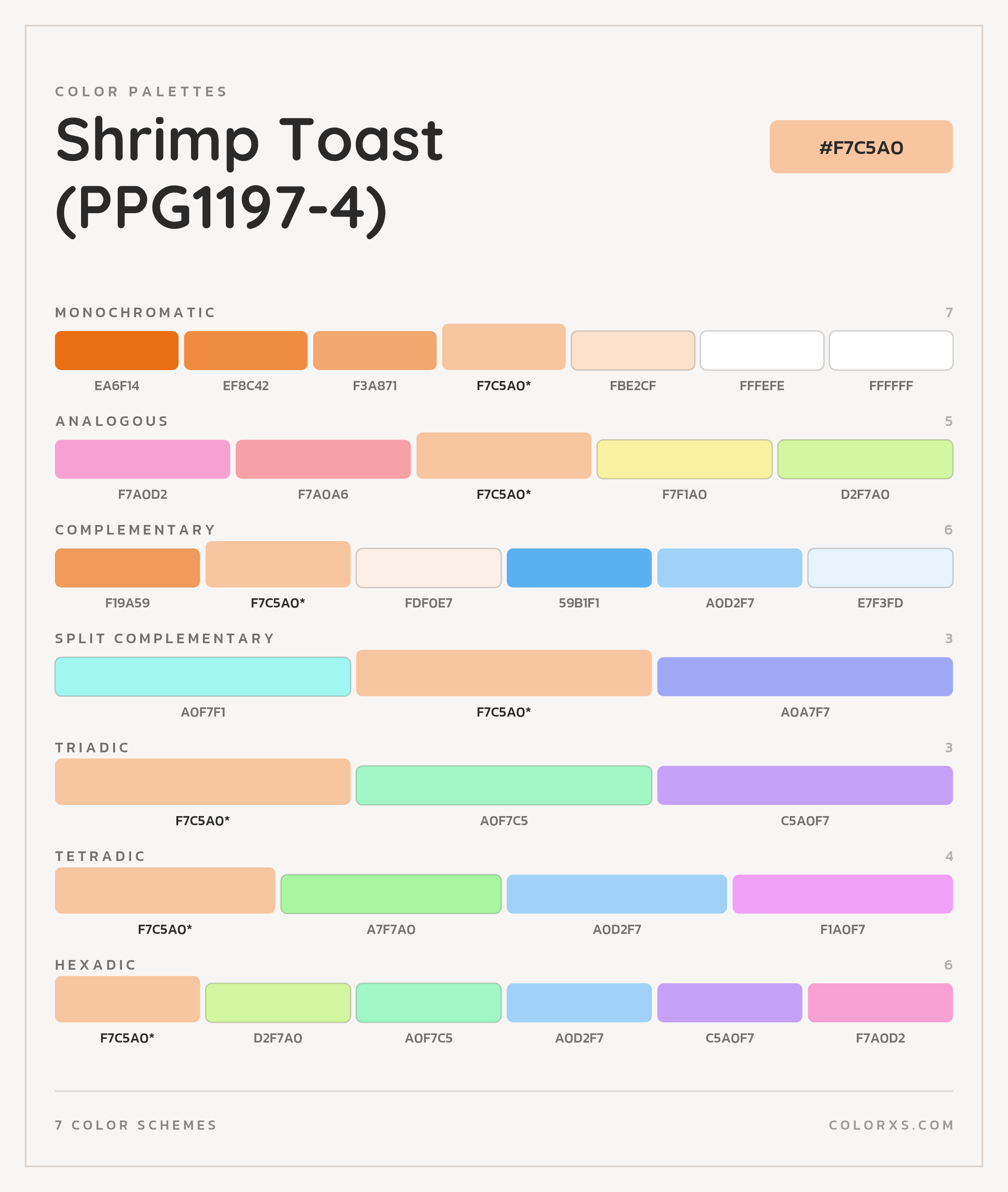 Shrimp Toast (PPG1197-4) Color Scheme Palettes
