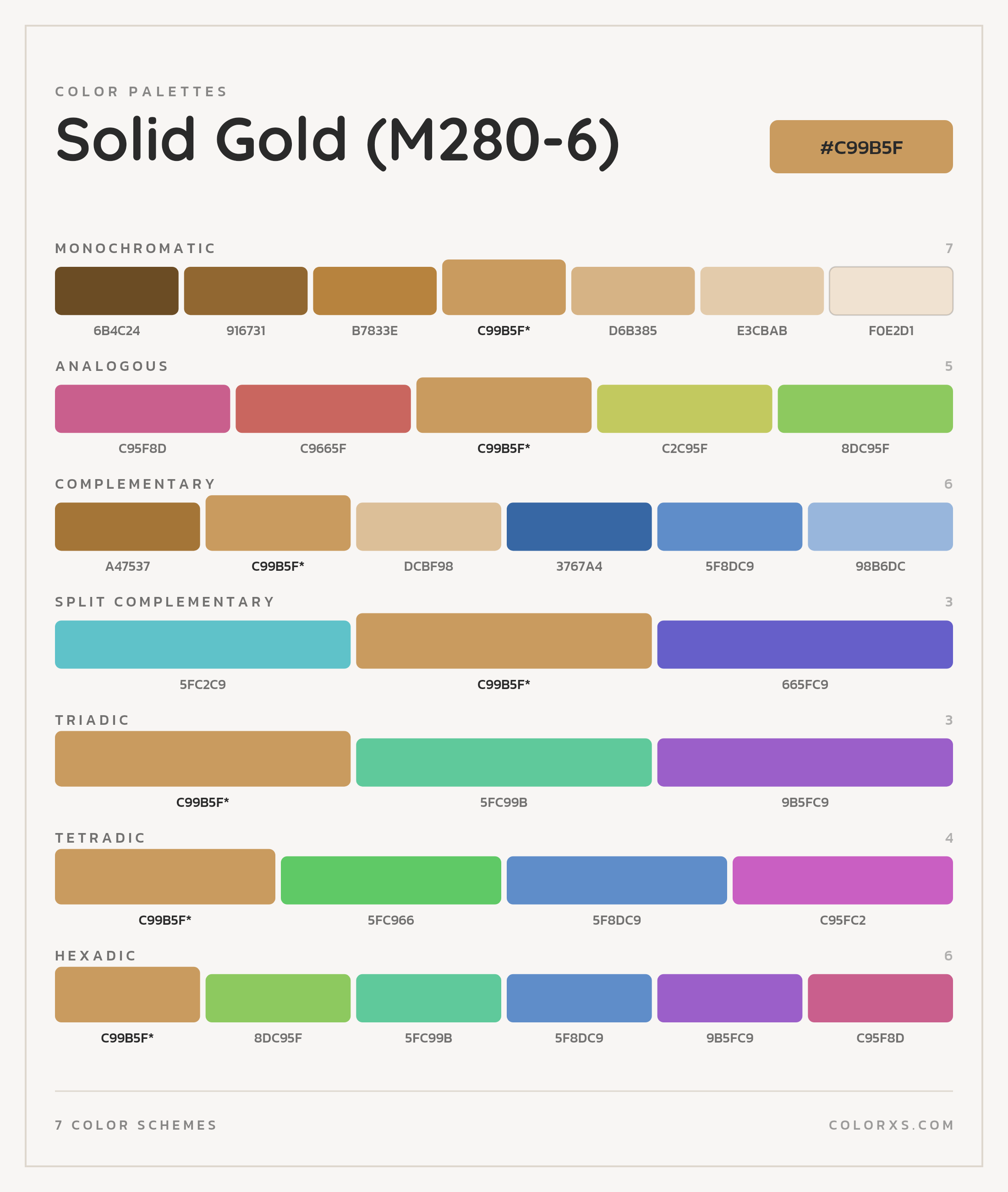 Solid Gold (M280-6) Color Scheme Palettes