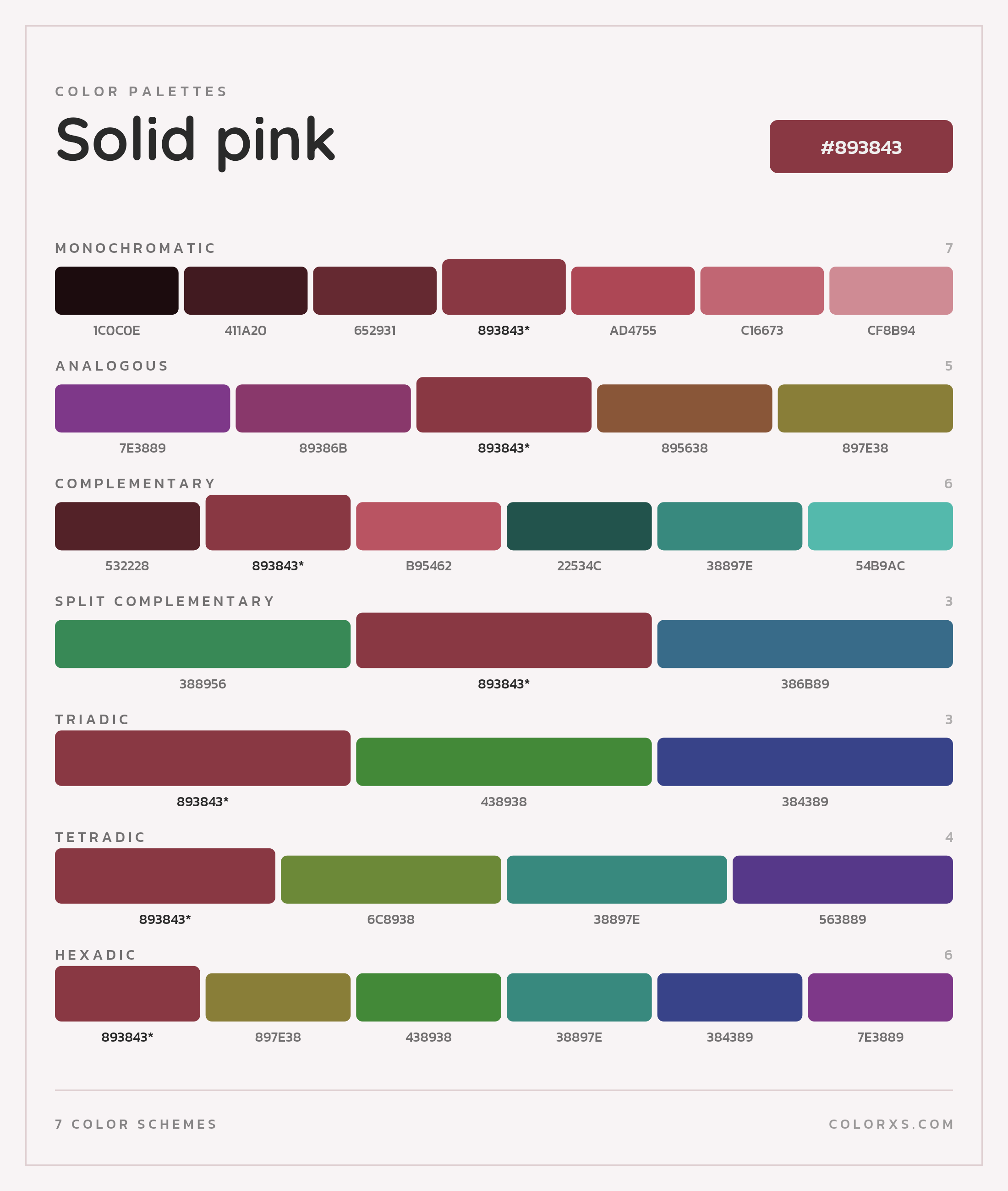Solid pink Color Scheme Palettes