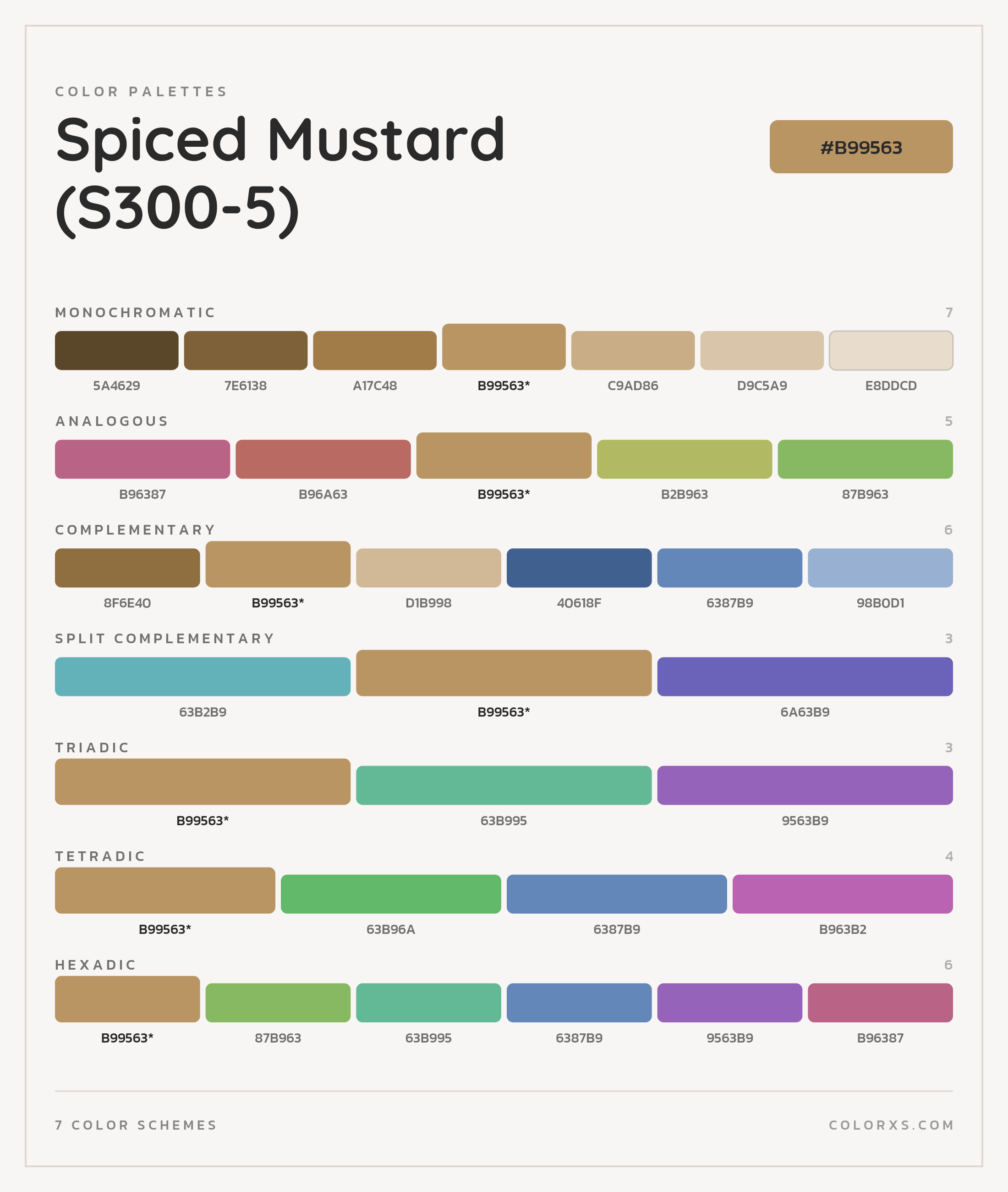 Spiced Mustard (S300-5) Color Scheme Palettes