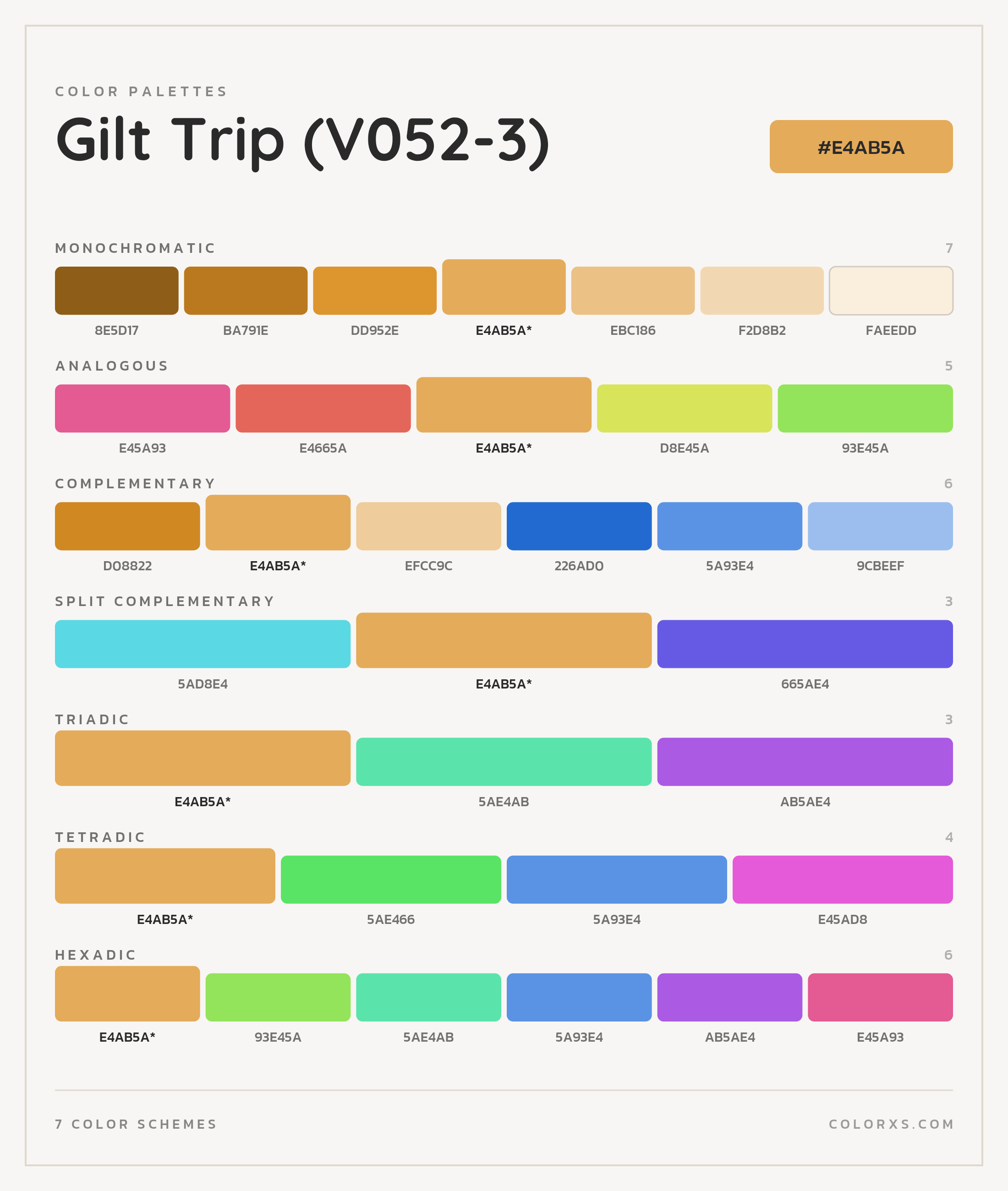 Gilt Trip (V052-3) Color Scheme Palettes
