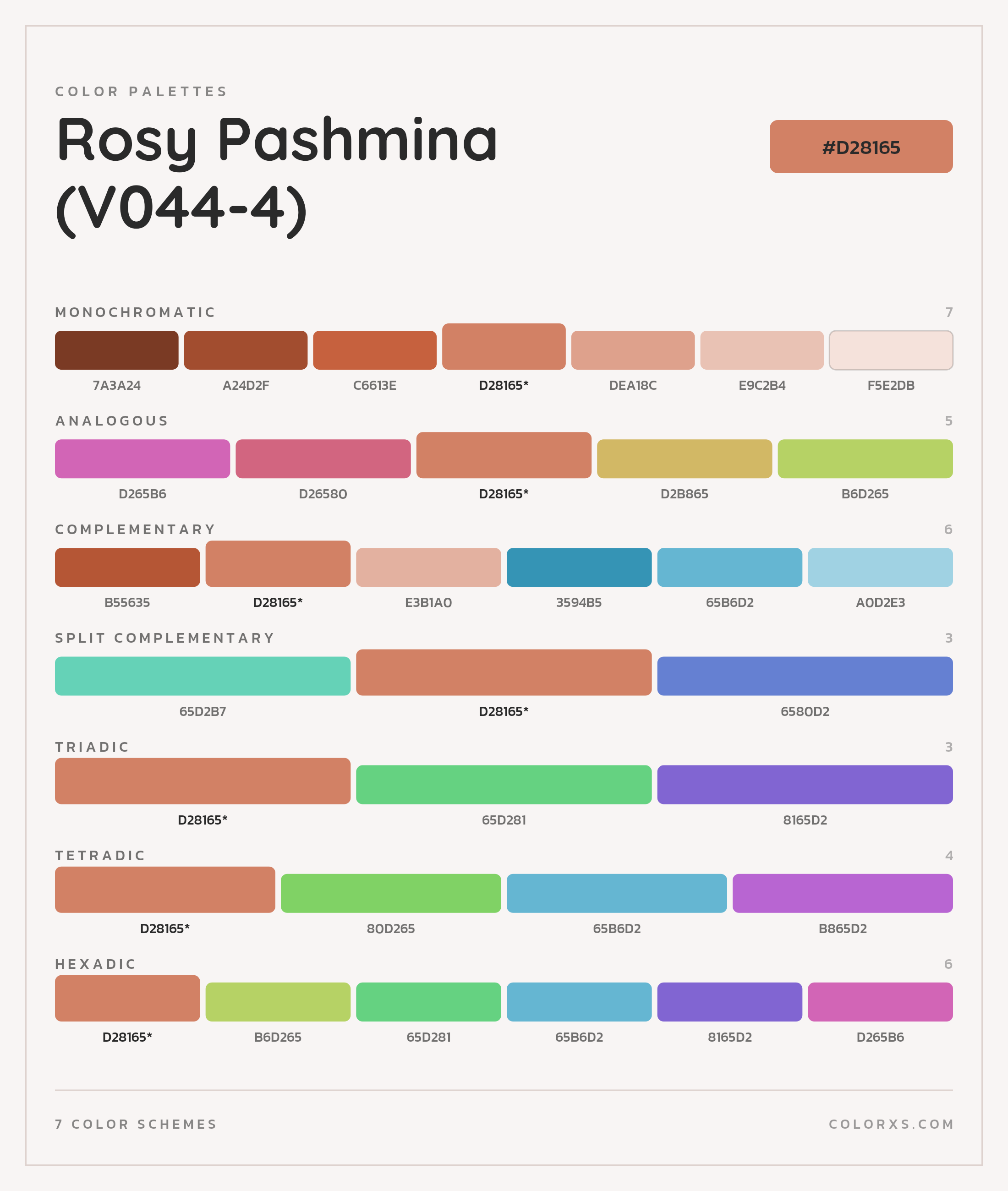 Rosy Pashmina (V044-4) Color Scheme Palettes