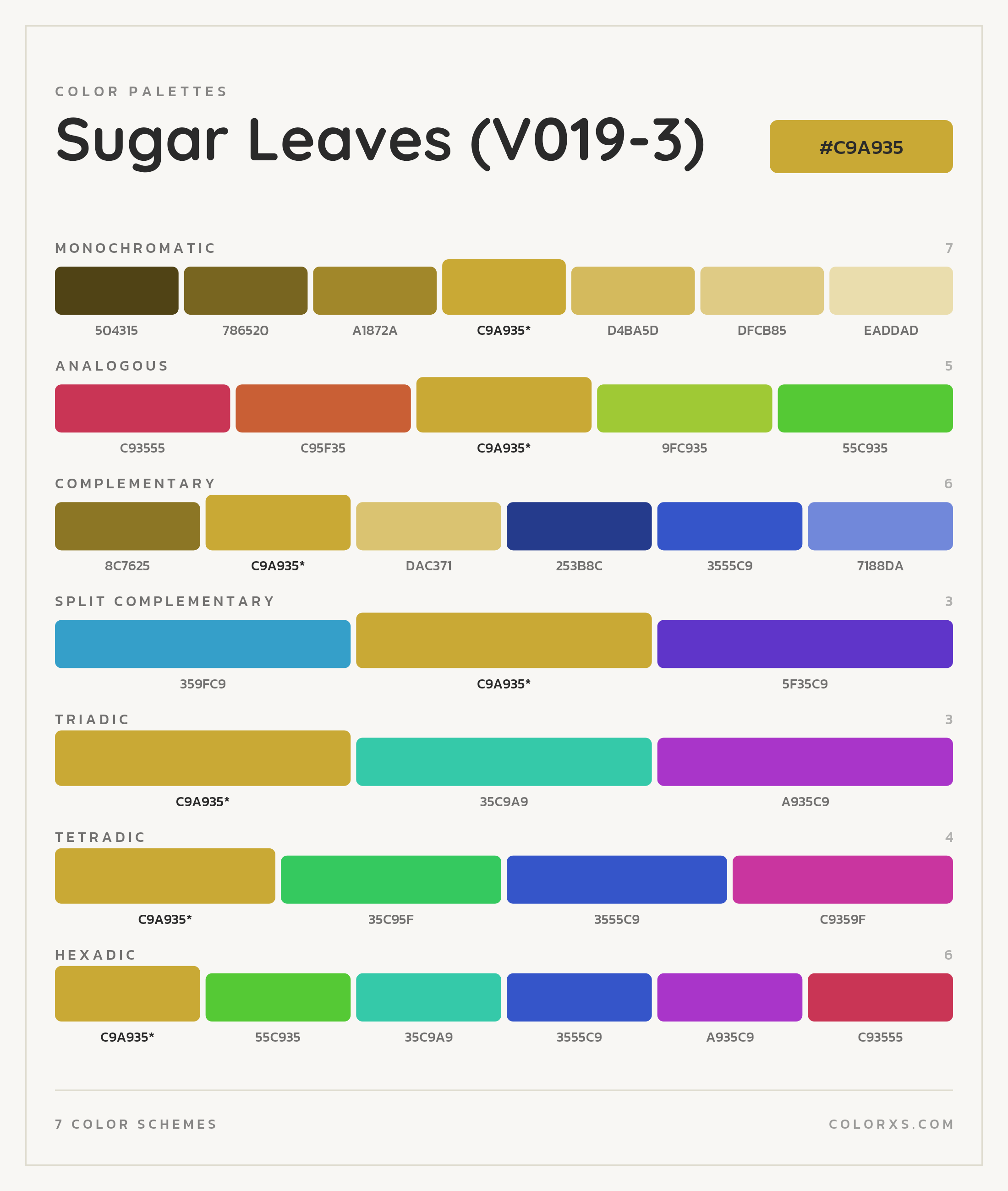 Sugar Leaves (V019-3) Color Scheme Palettes