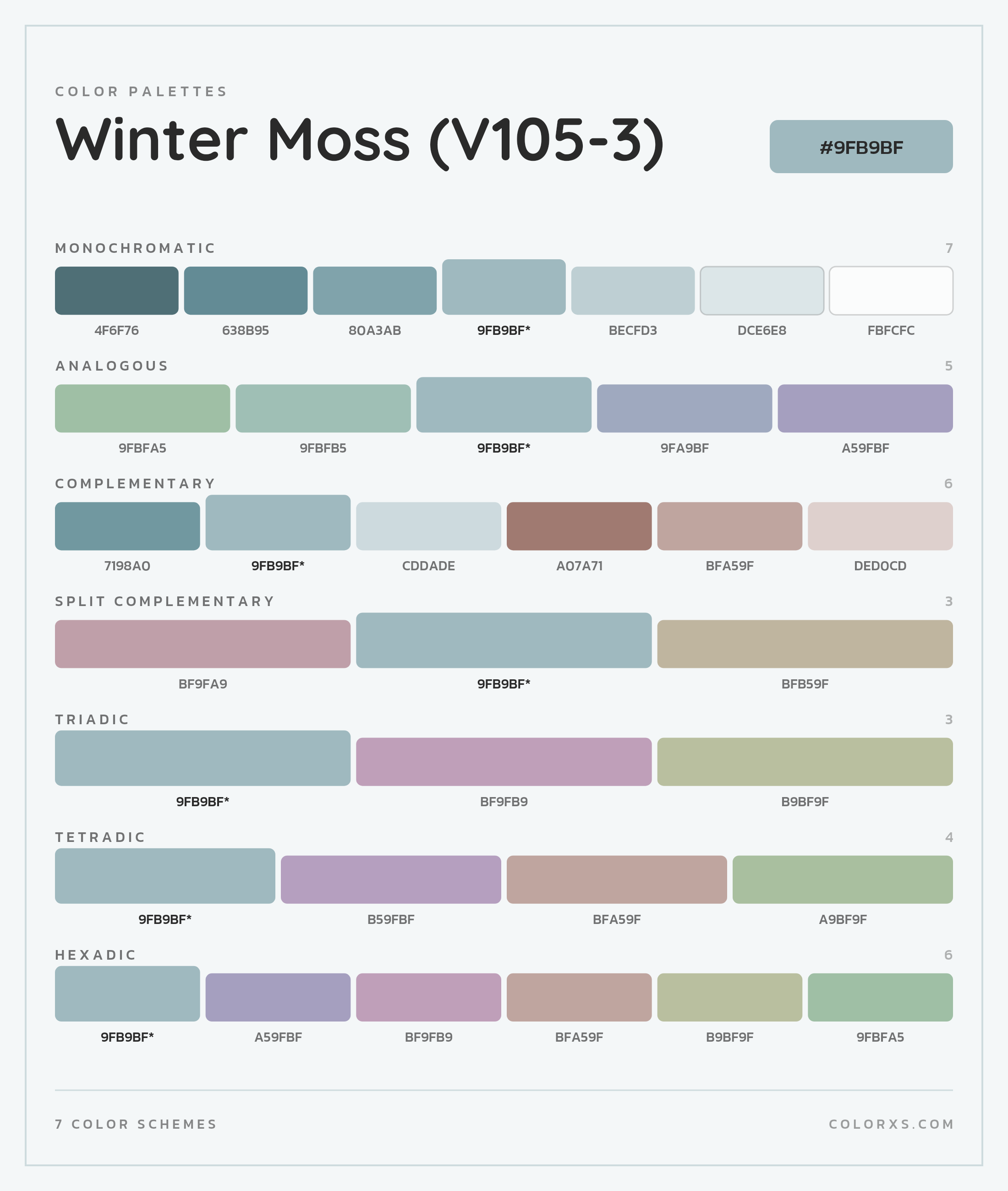 Winter Moss (V105-3) Color Scheme Palettes