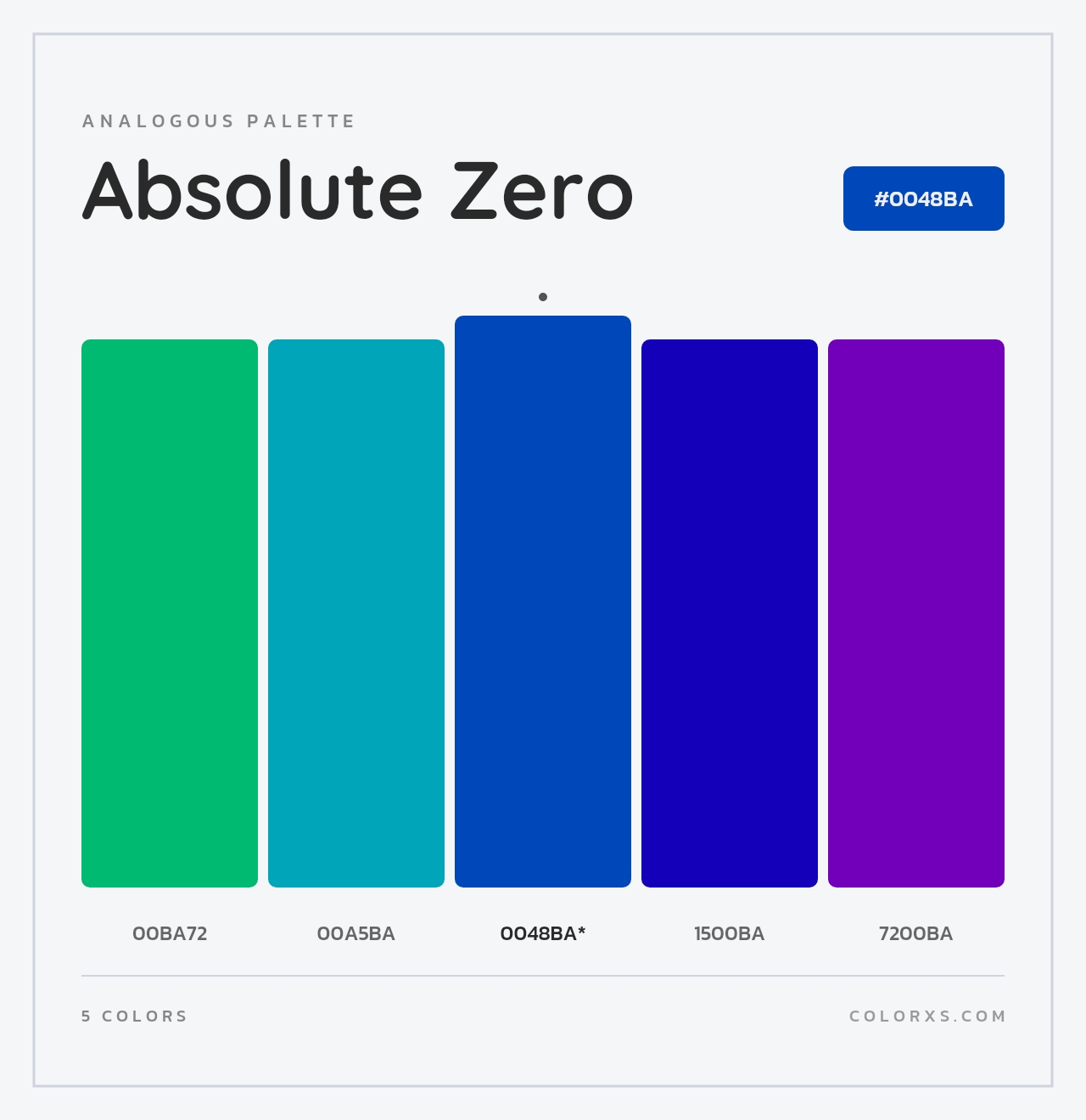 Absolute Zero - Analogous Color Palette