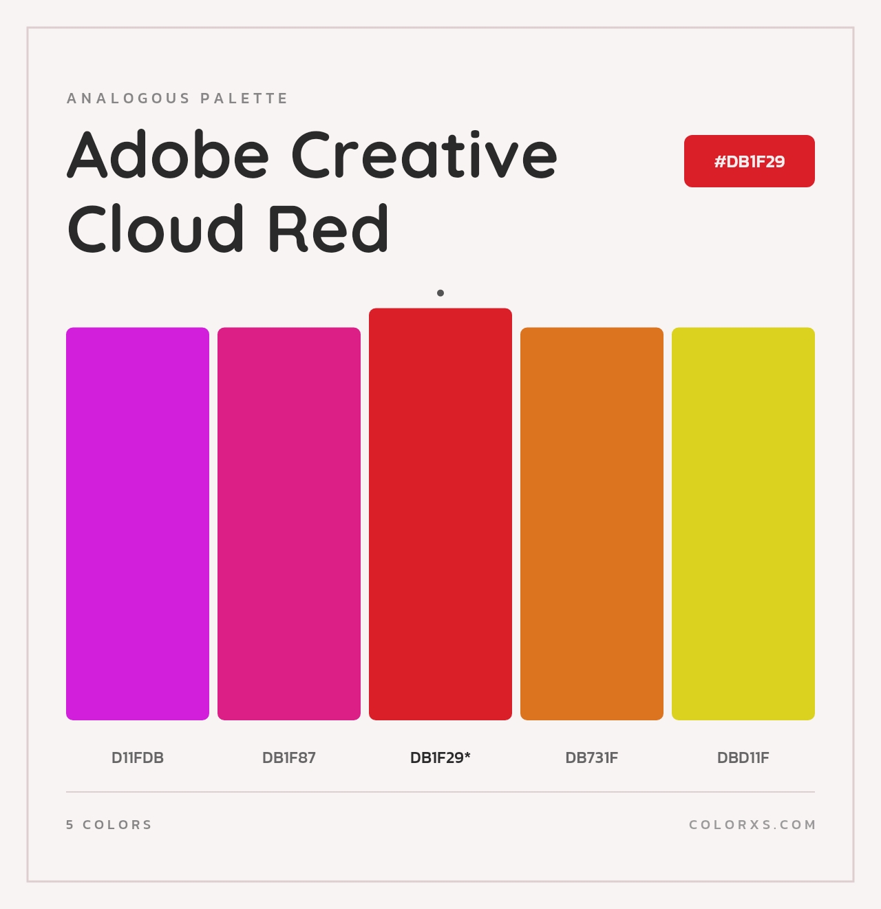 Adobe Creative Cloud Red - Analogous Color Palette