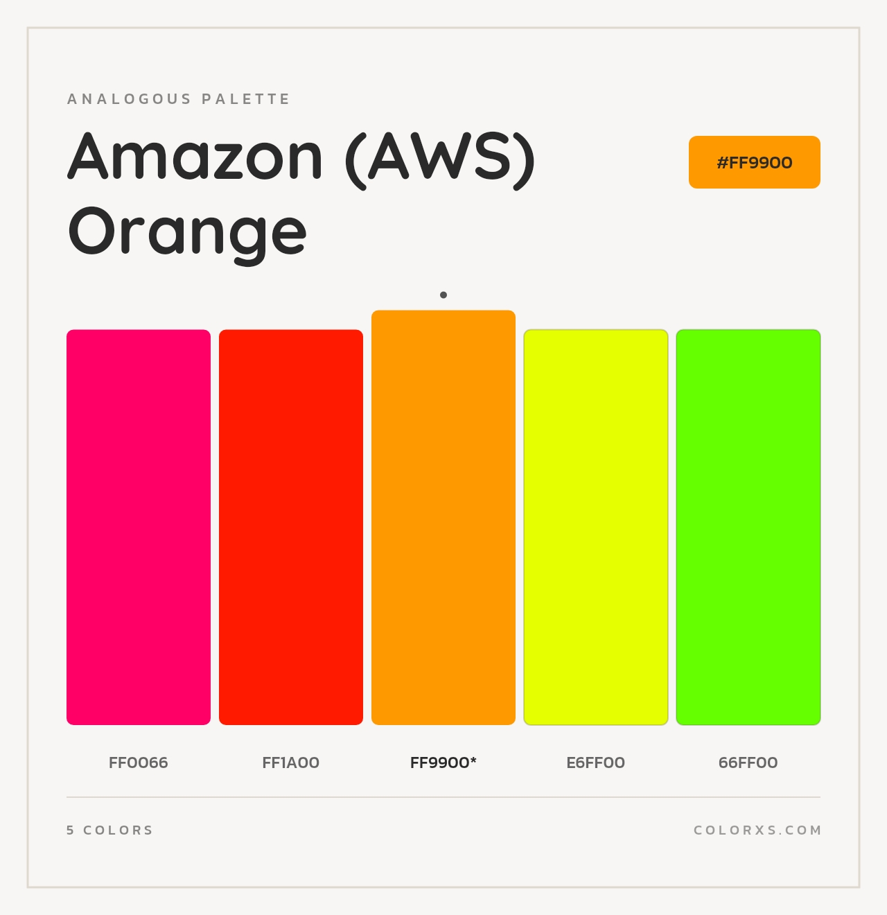 Amazon (AWS) Orange - Analogous Color Palette