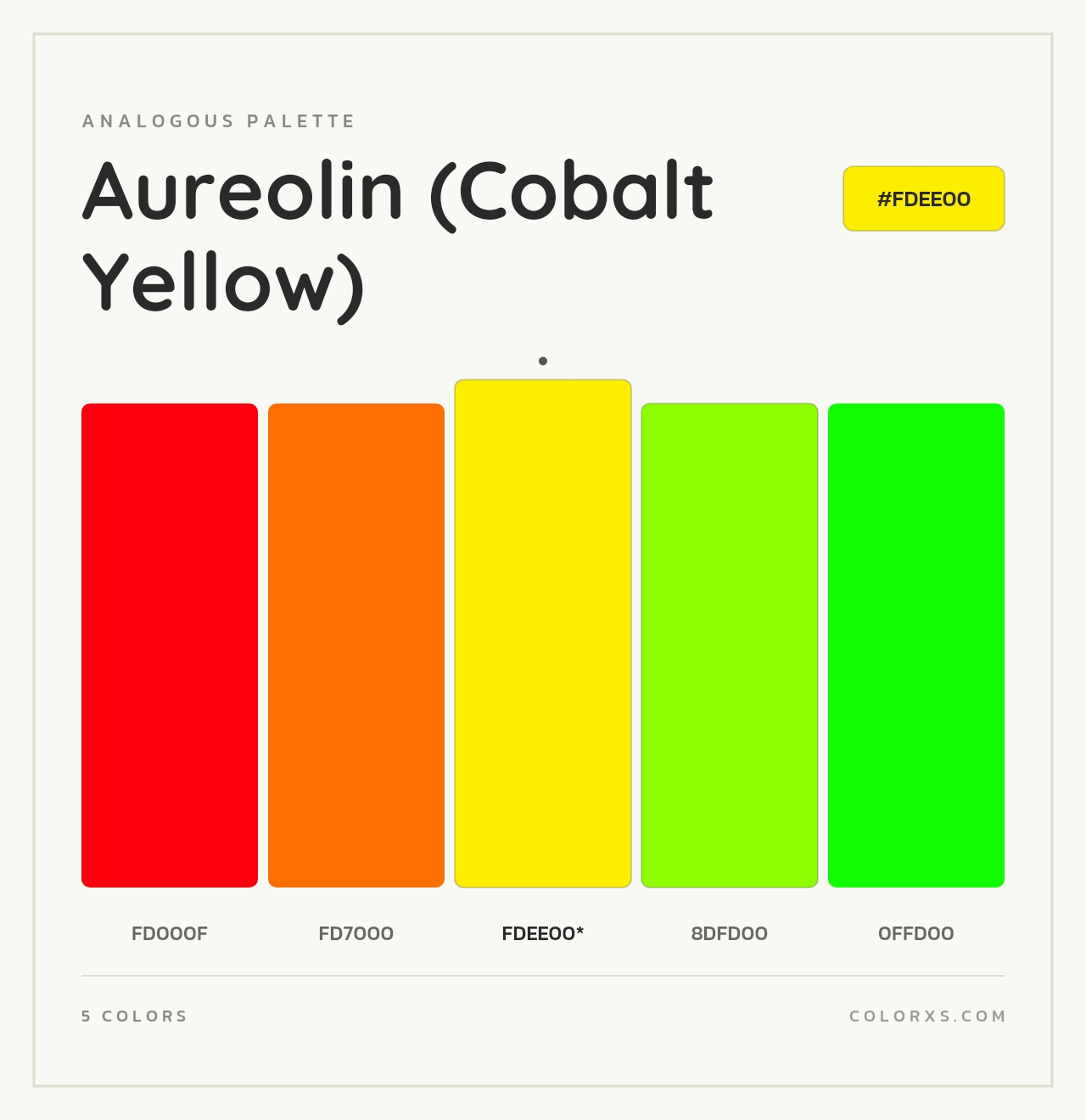 Aureolin (Cobalt Yellow) - Analogous Color Palette