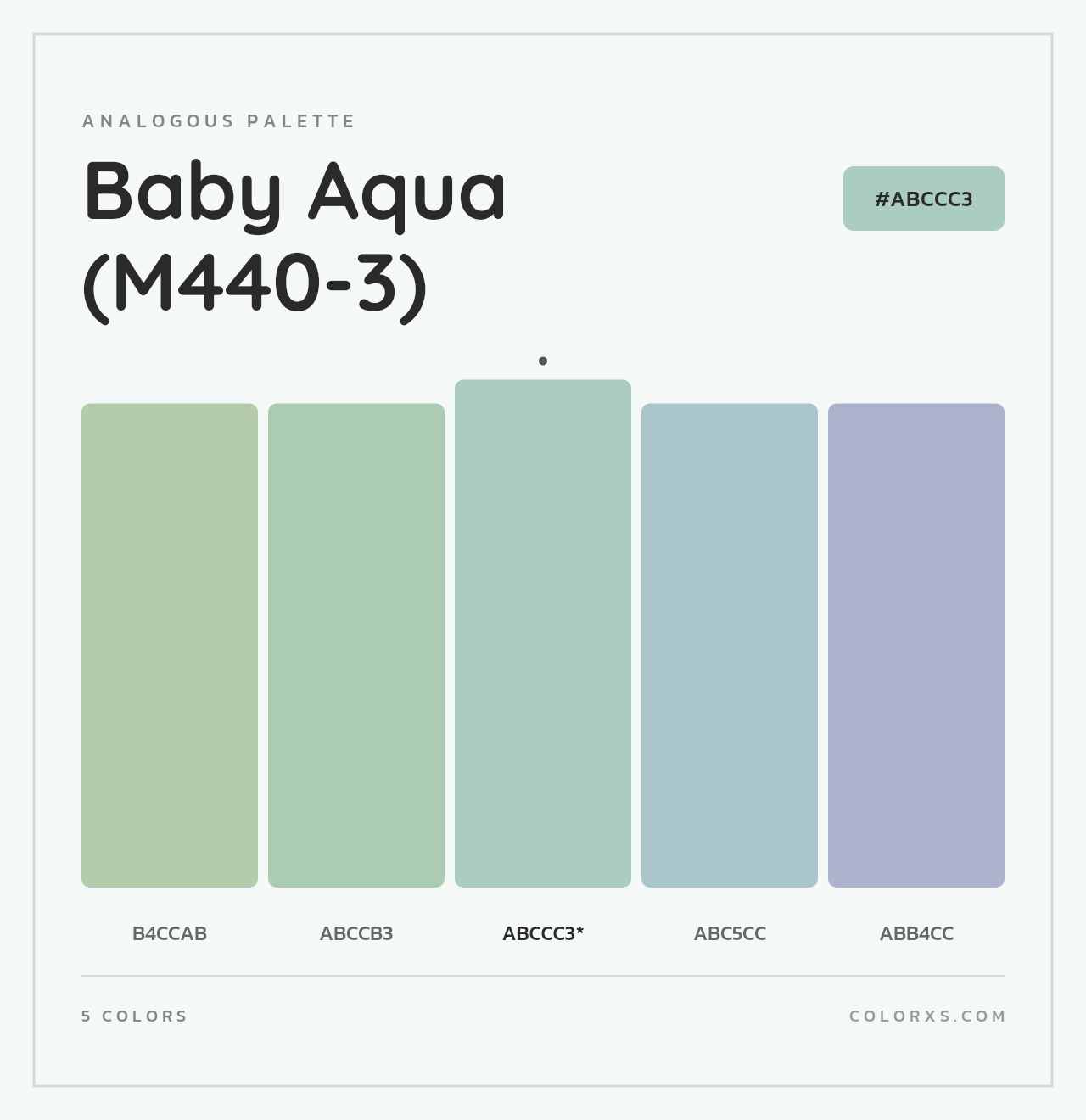 Baby Aqua (M440-3) - Analogous Color Palette