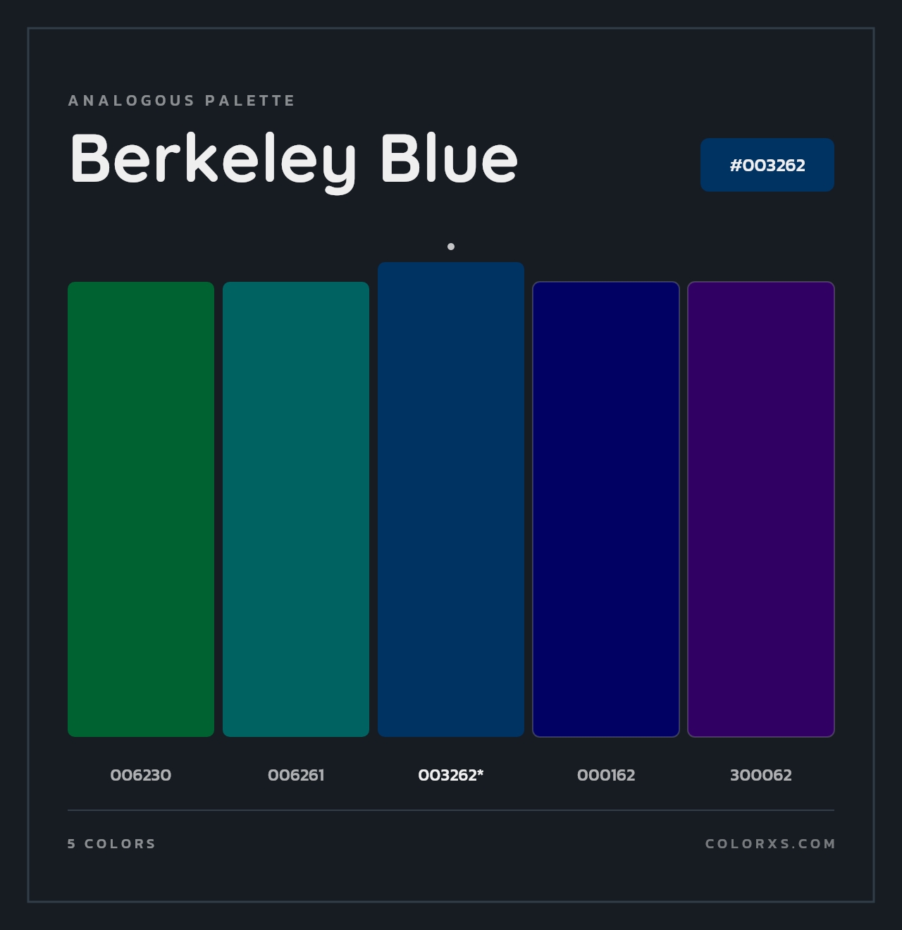 Berkeley Blue - Analogous Color Palette