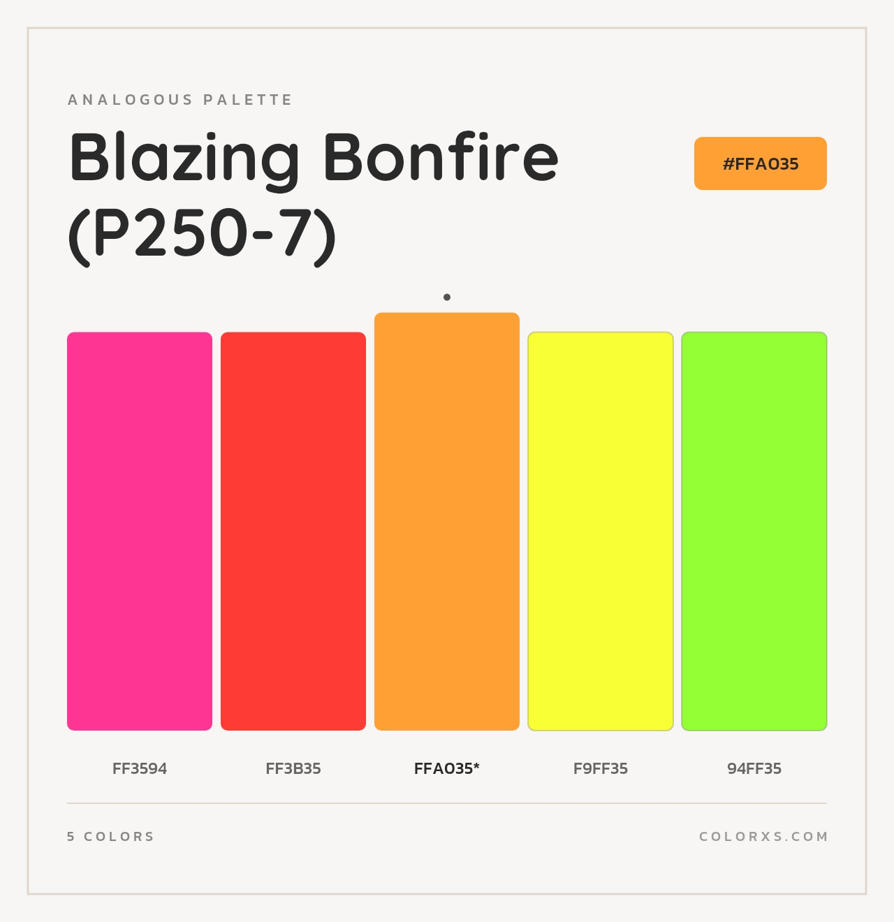 Blazing Bonfire (P250-7) - Analogous Color Palette