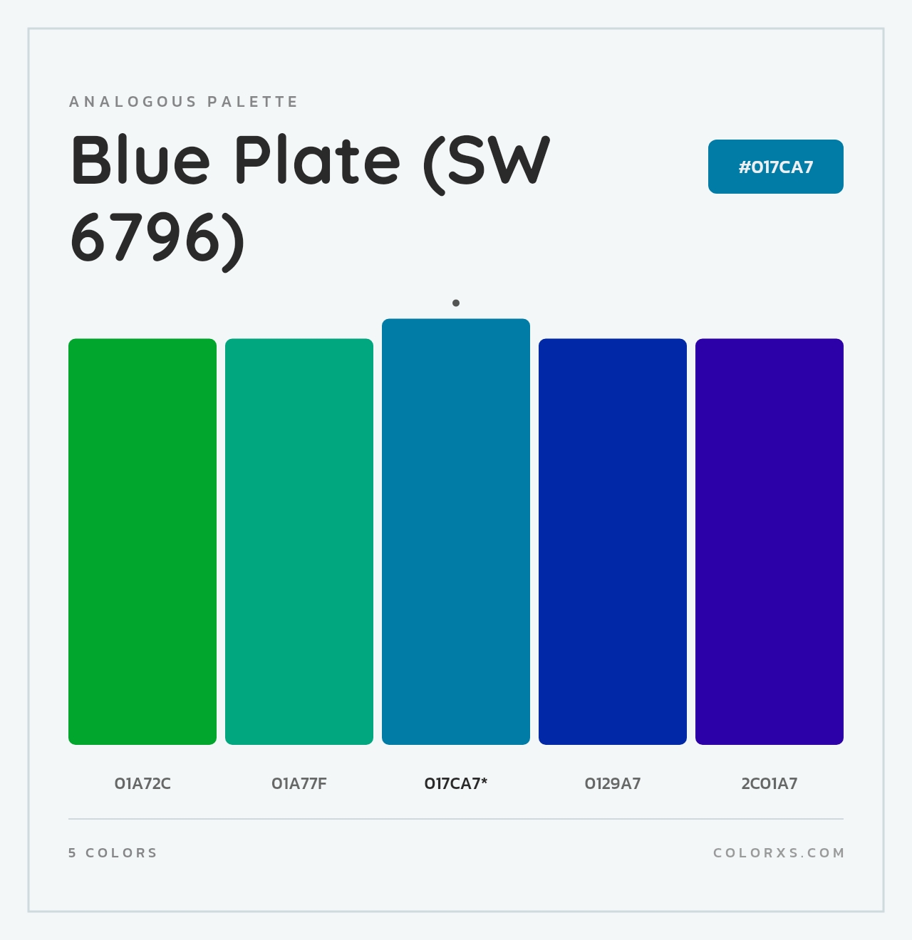 Blue Plate (SW 6796) - Analogous Color Palette
