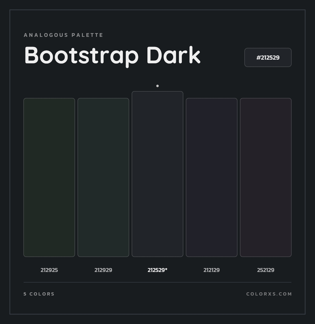 Bootstrap Dark - Analogous Color Palette