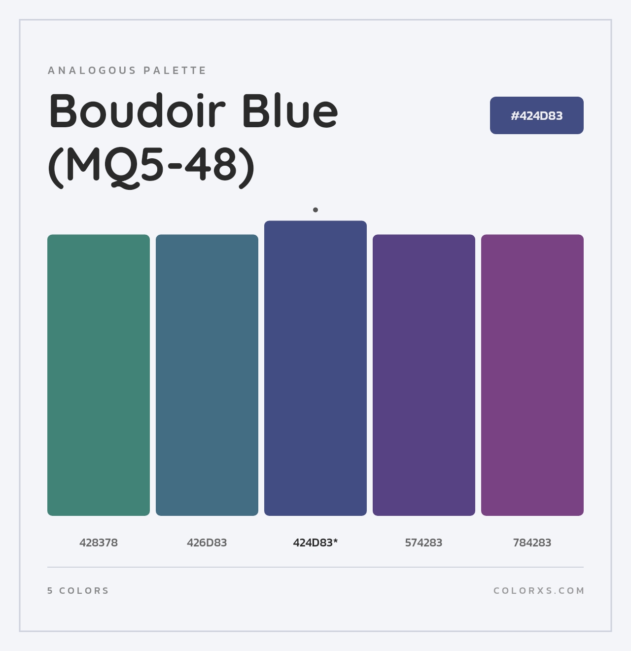 Boudoir Blue (MQ5-48) - Analogous Color Palette