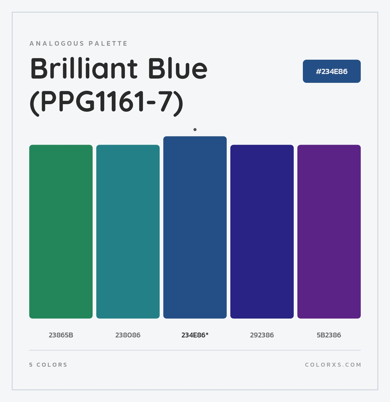 Brilliant Blue (PPG1161-7) - Analogous Color Palette