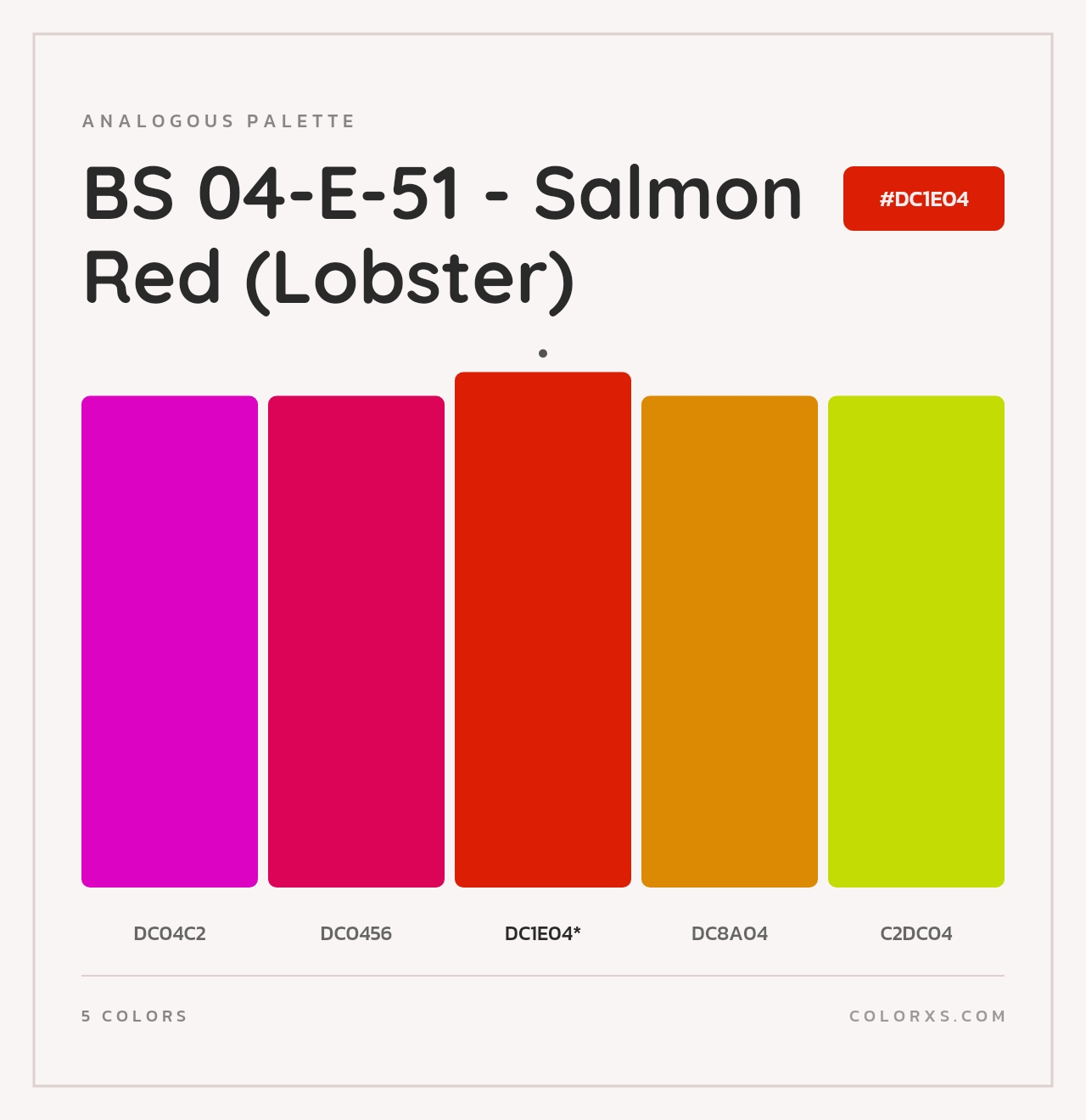 BS 04-E-51 - Salmon Red (Lobster) - Analogous Color Palette
