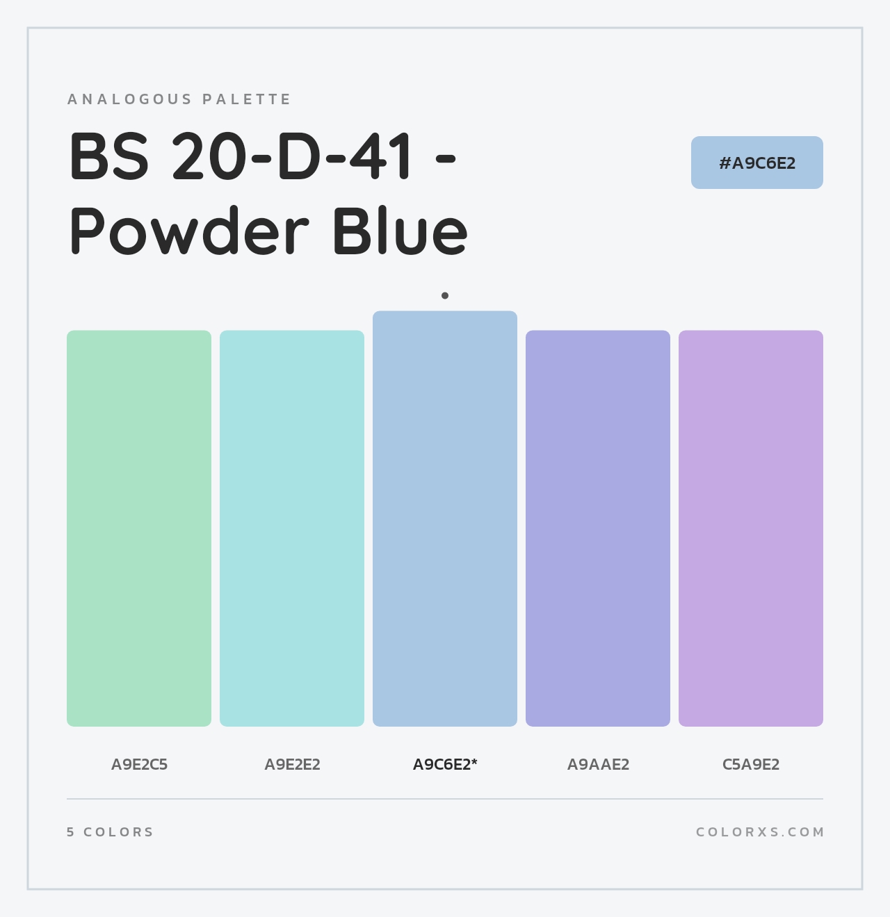 BS 20-D-41 - Powder Blue - Analogous Color Palette