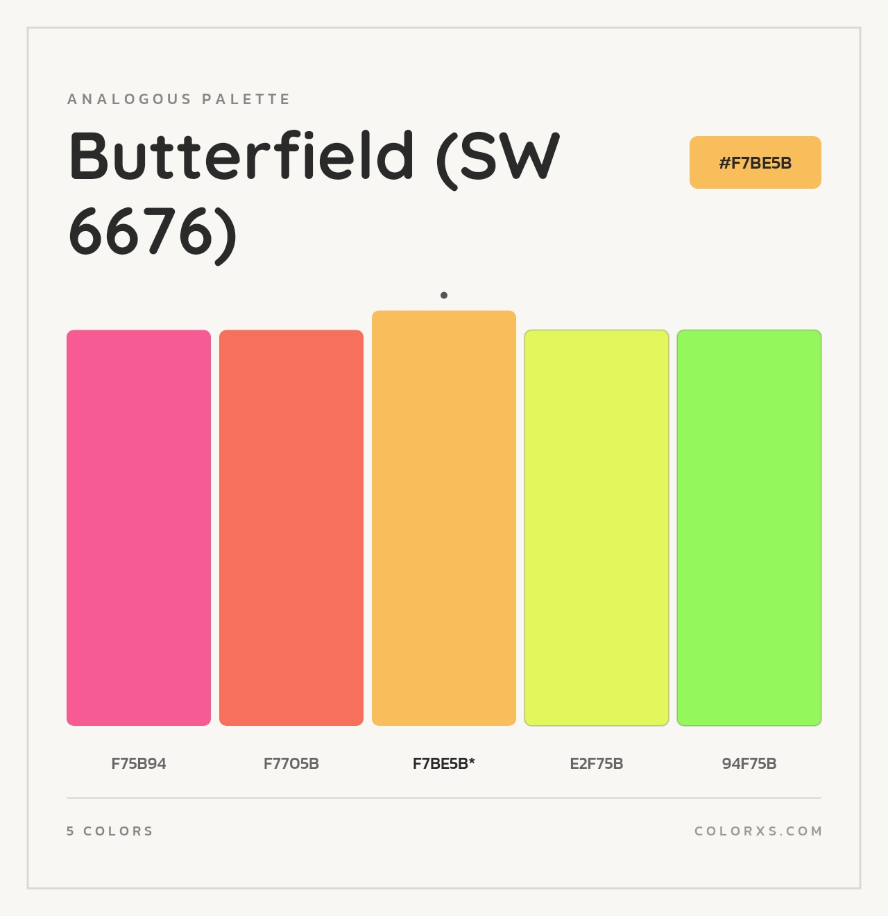 Butterfield (SW 6676) - Analogous Color Palette