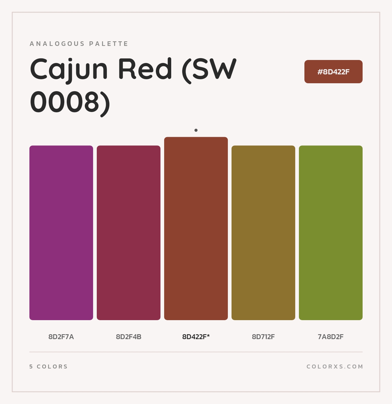 Cajun Red (SW 0008) - Analogous Color Palette