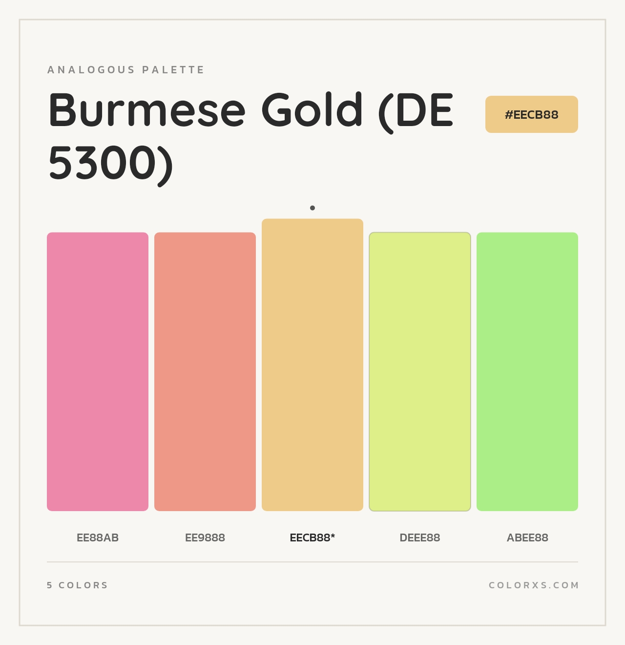 Burmese Gold (DE 5300) - Analogous Color Palette