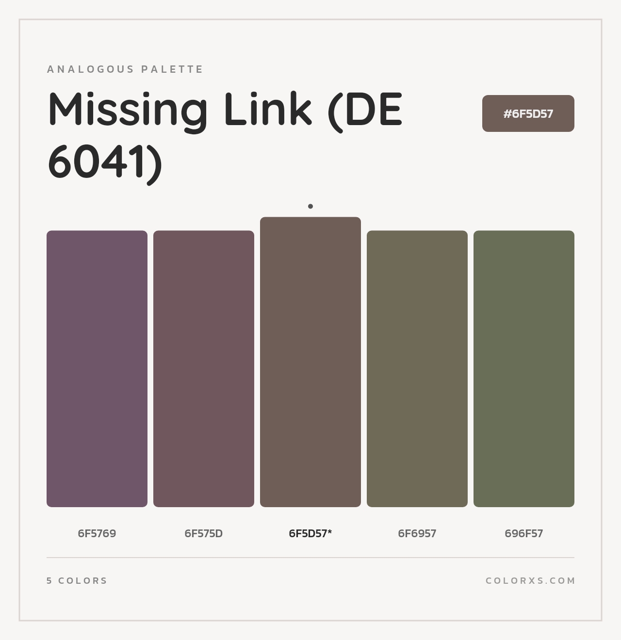 Missing Link (DE 6041) - Analogous Color Palette