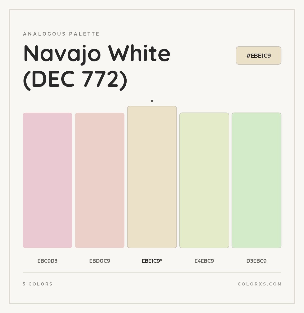 Navajo White (DEC 772) - Analogous Color Palette
