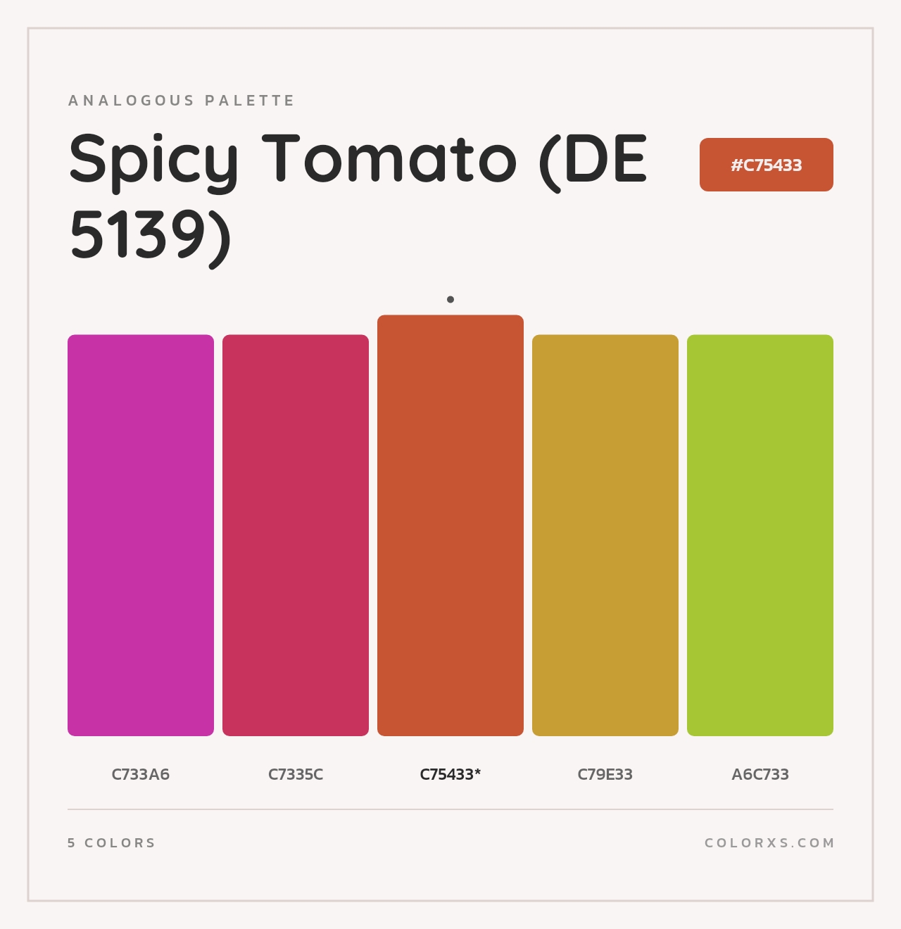 Spicy Tomato (DE 5139) - Analogous Color Palette
