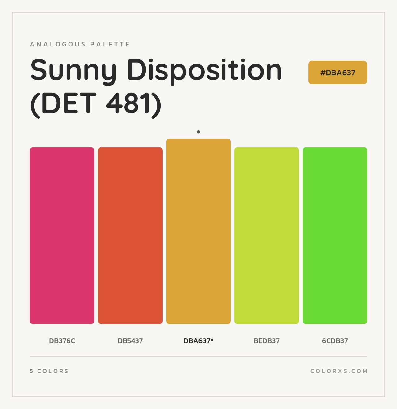 Sunny Disposition (DET 481) - Analogous Color Palette