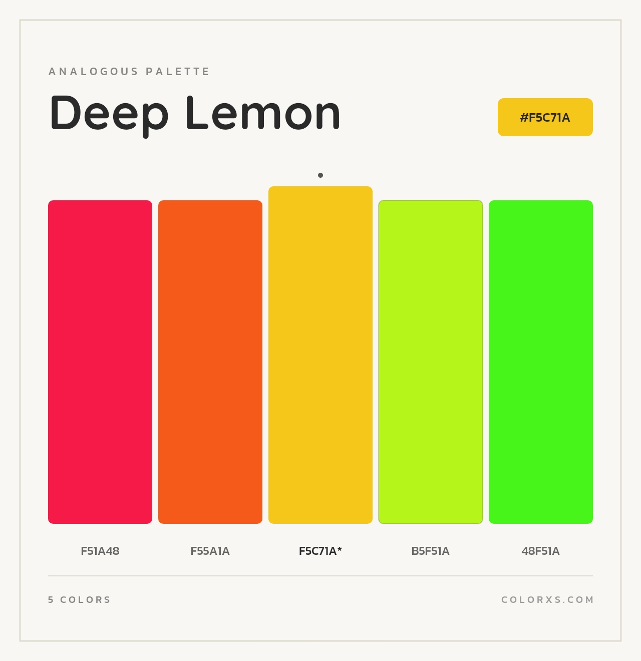 Deep Lemon - Analogous Color Palette