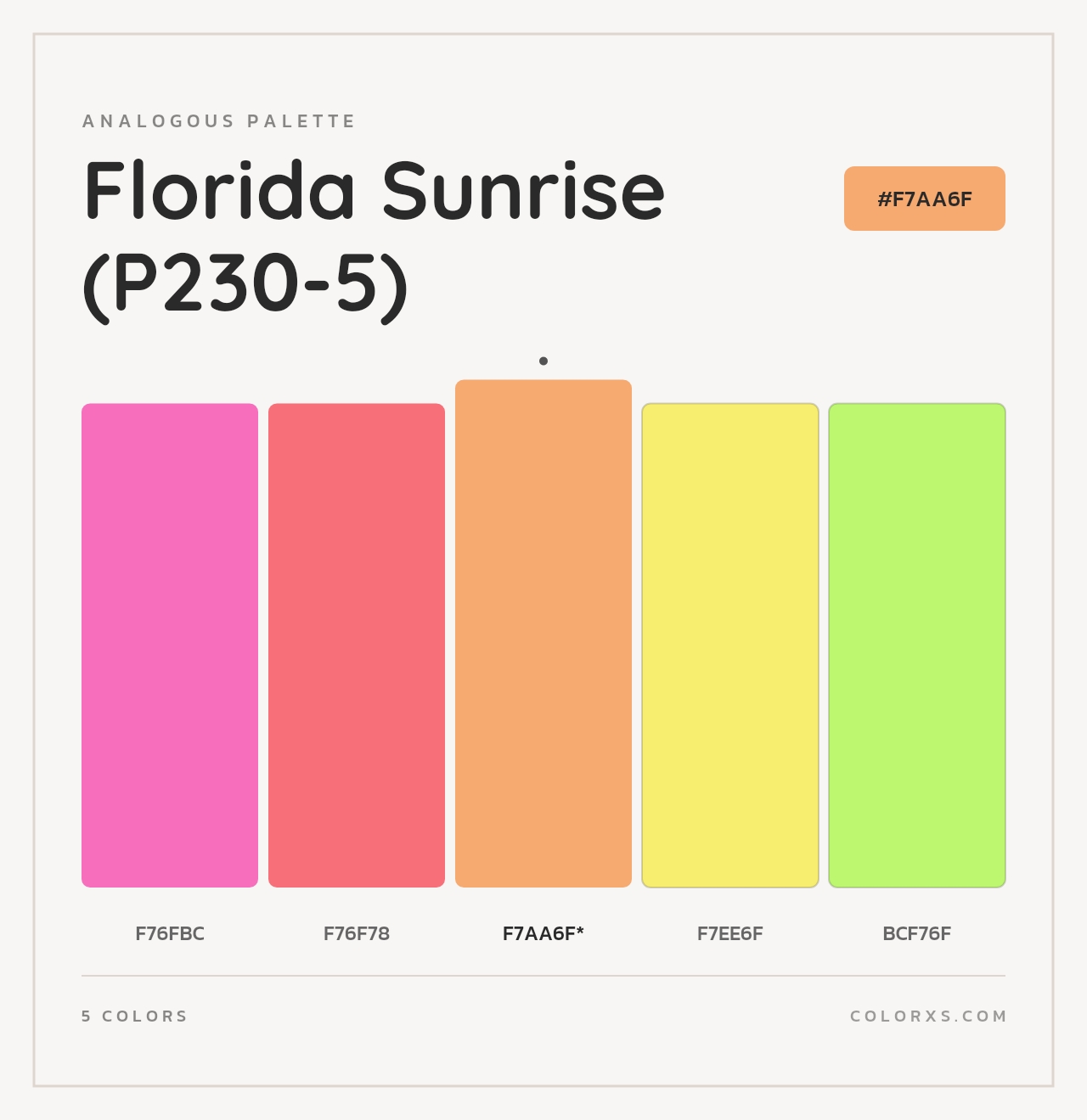 Florida Sunrise (P230-5) - Analogous Color Palette