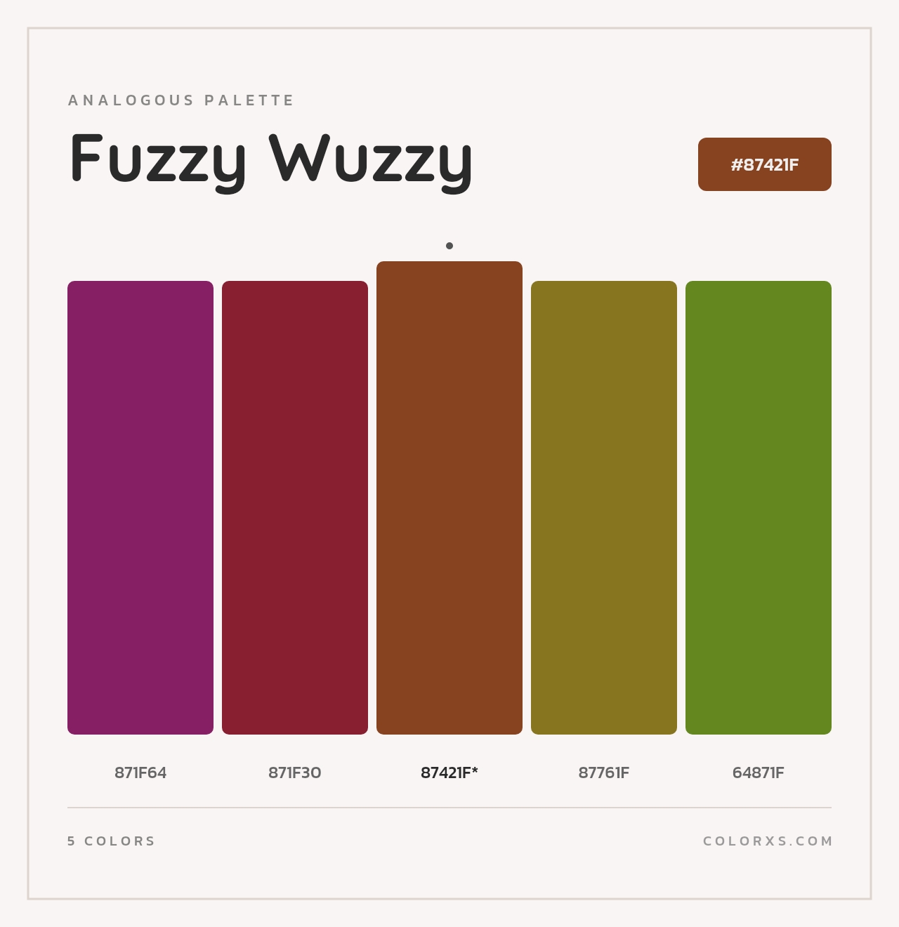 Fuzzy Wuzzy - Analogous Color Palette