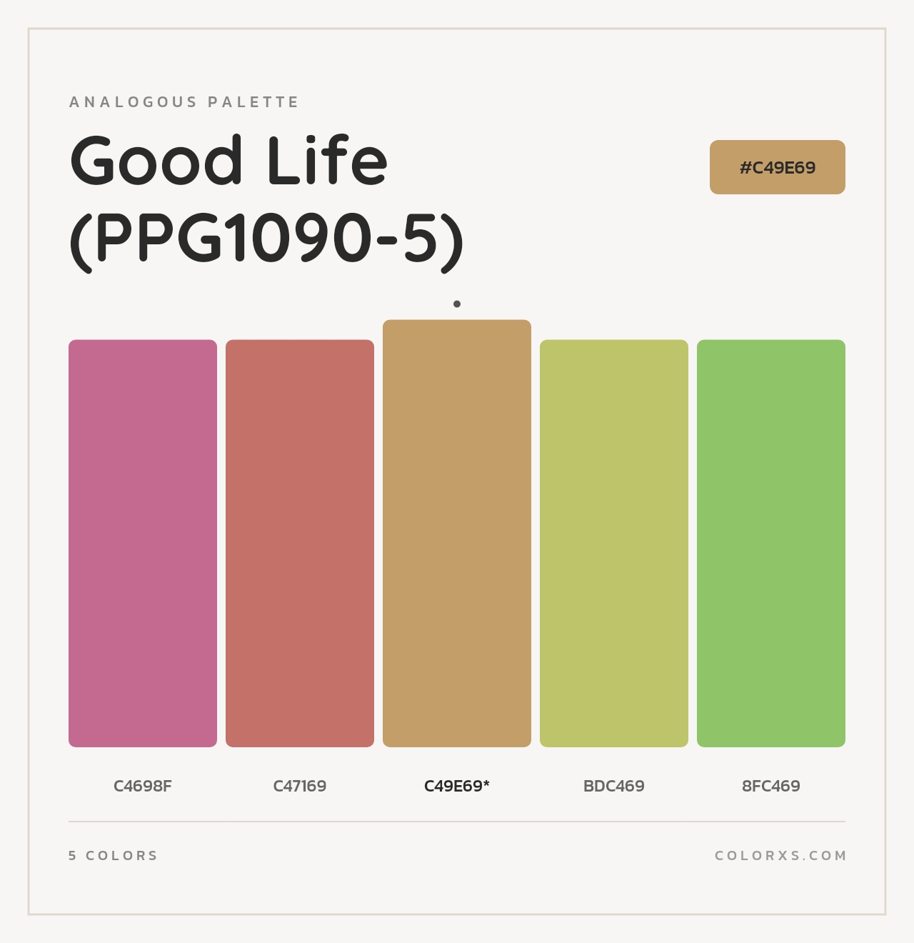 Good Life (PPG1090-5) - Analogous Color Palette