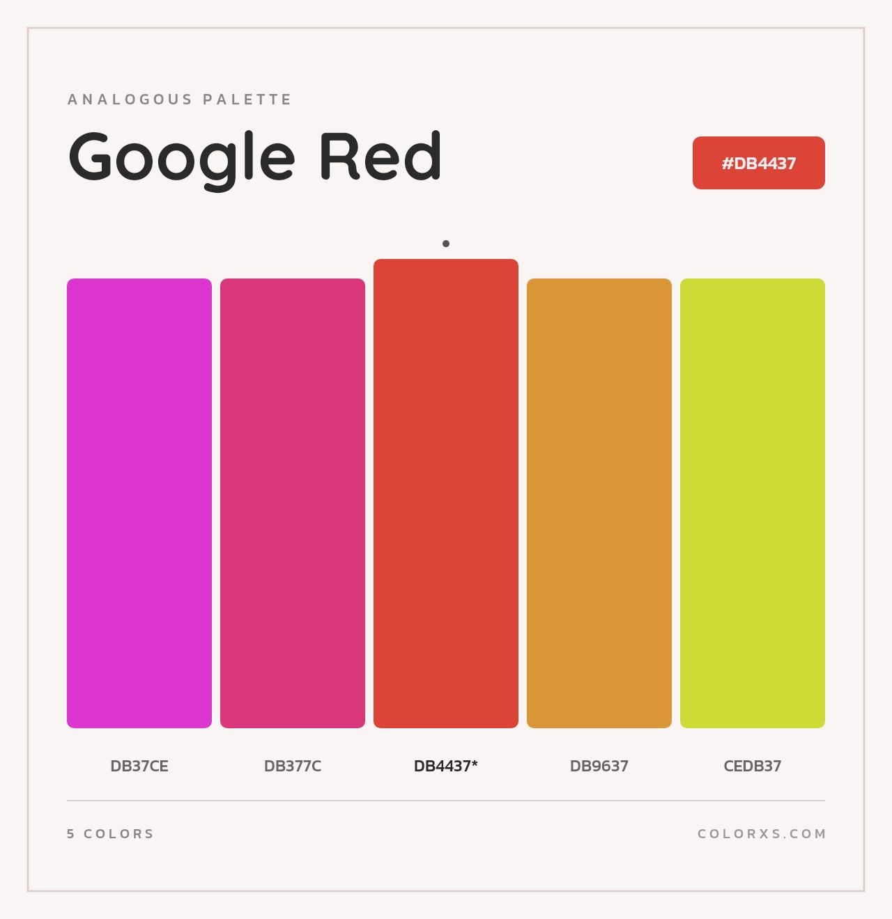 Google Red - Analogous Color Palette