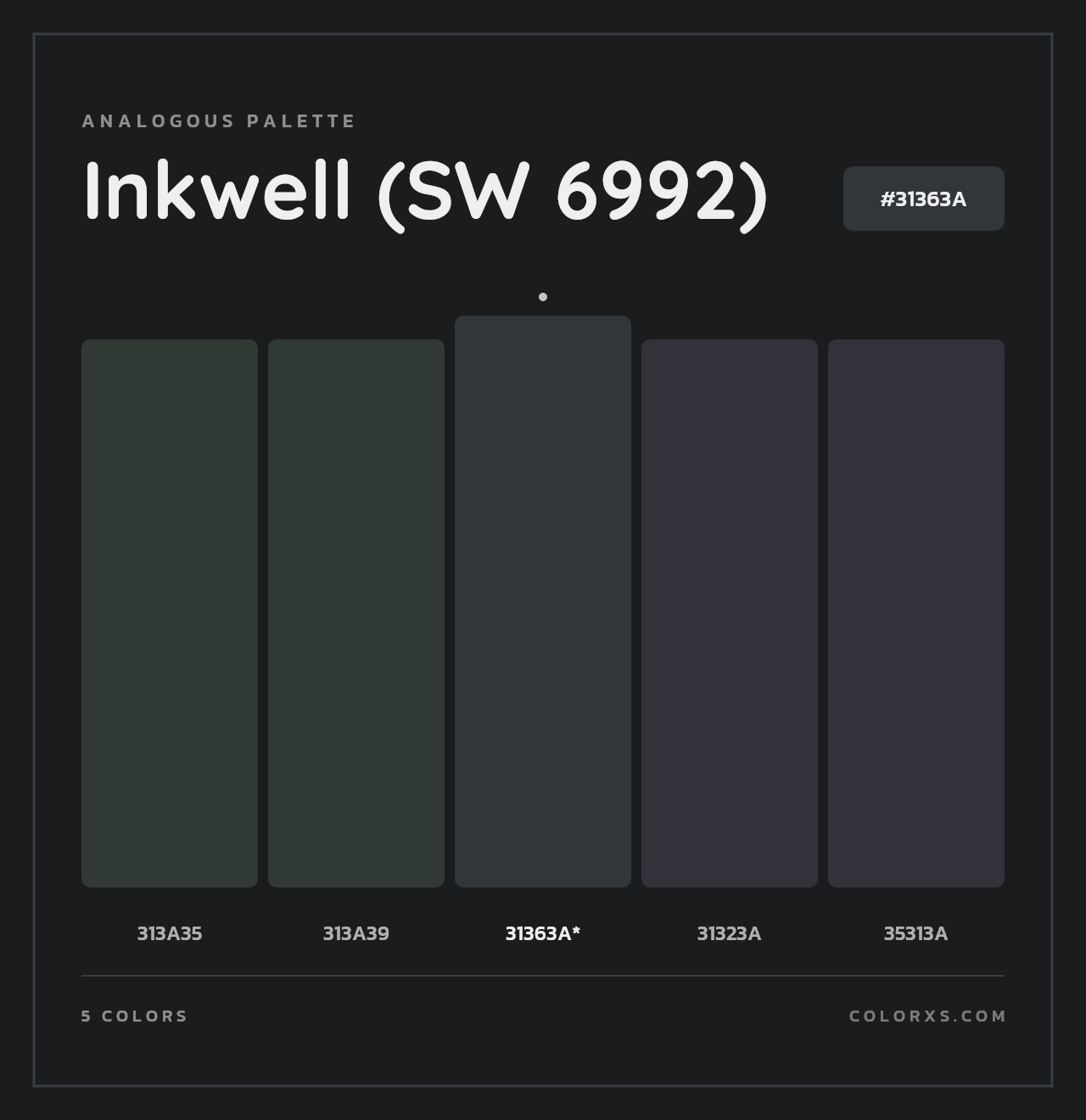 Inkwell (SW 6992) - Analogous Color Palette