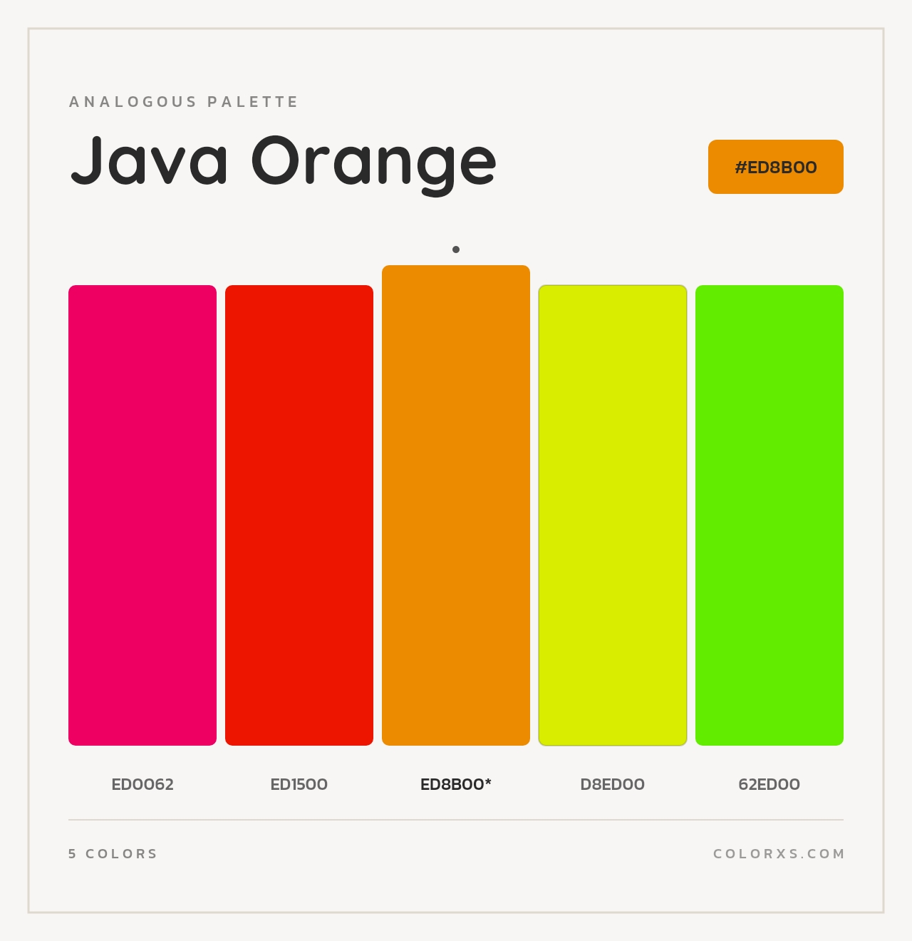 Java Orange - Analogous Color Palette
