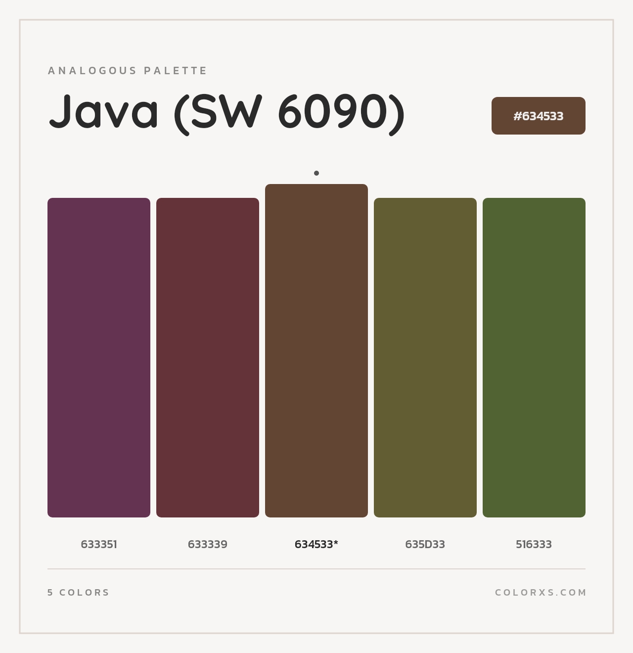 Java (SW 6090) - Analogous Color Palette