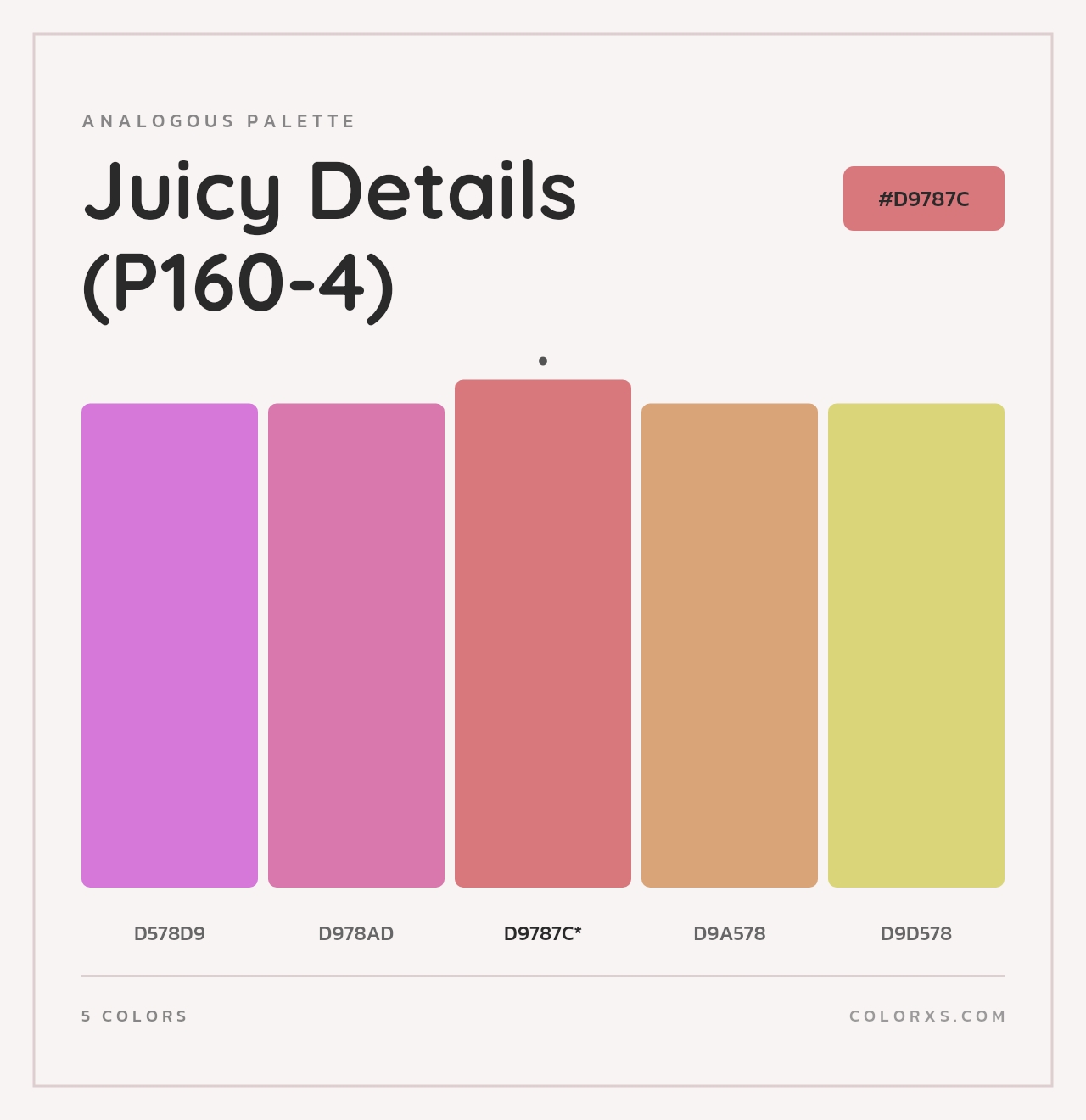 Juicy Details (P160-4) - Analogous Color Palette