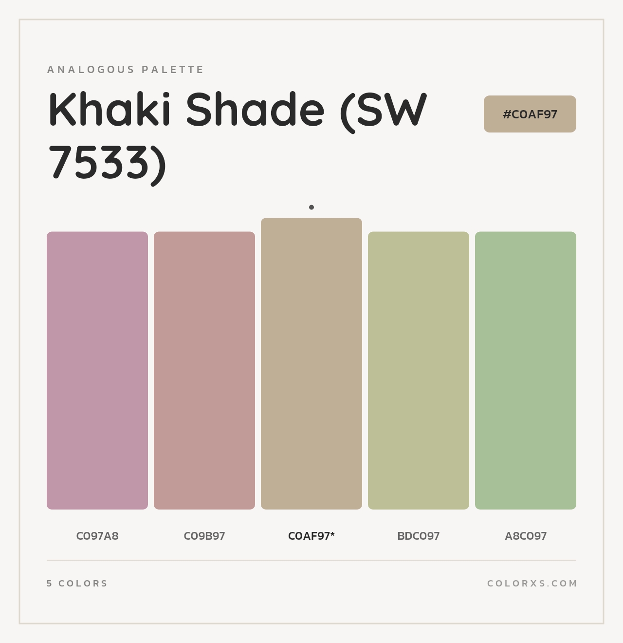 Khaki Shade (SW 7533) - Analogous Color Palette