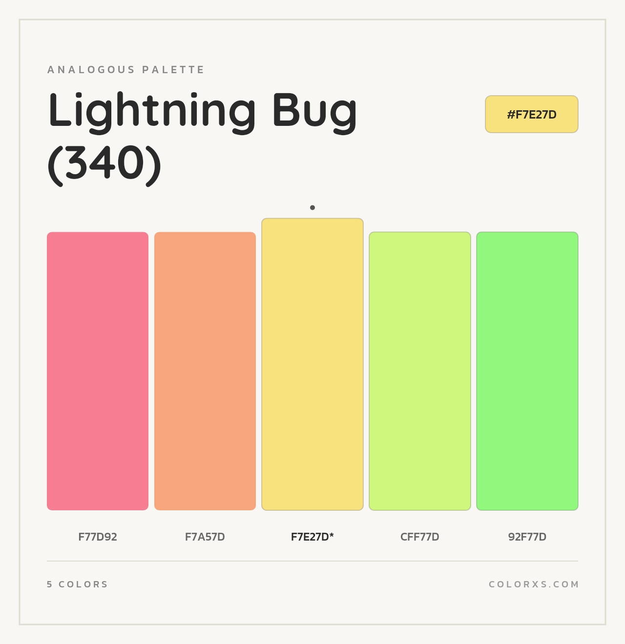 Lightning Bug (340) - Analogous Color Palette