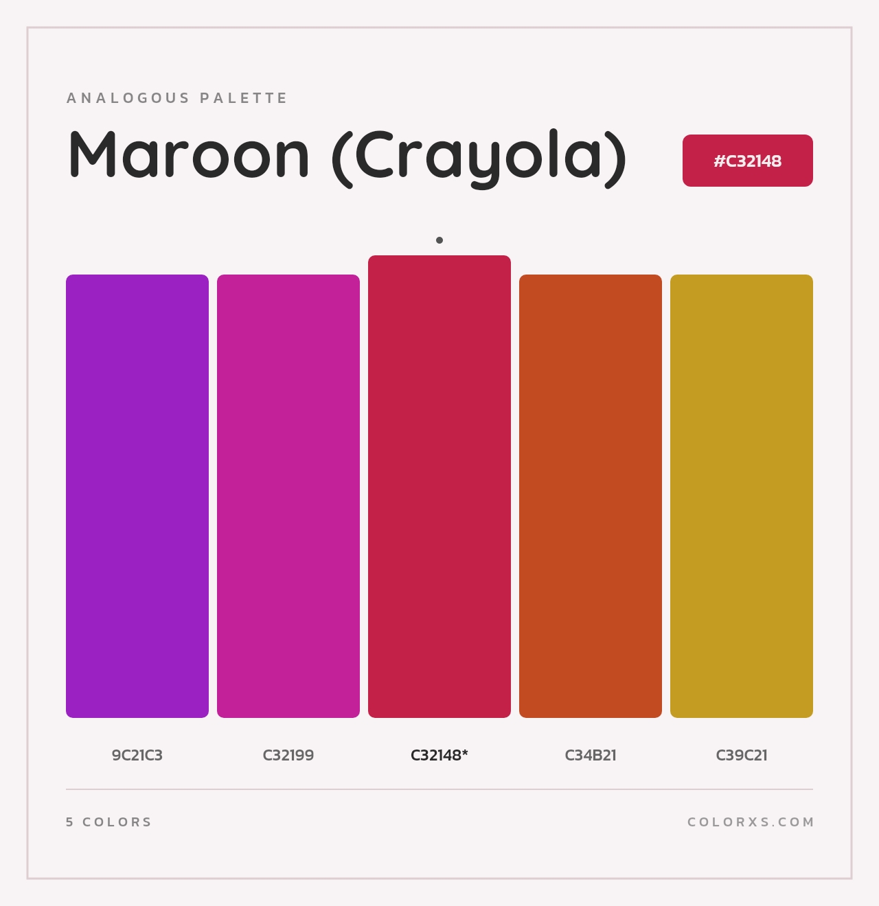 Maroon (Crayola) - Analogous Color Palette