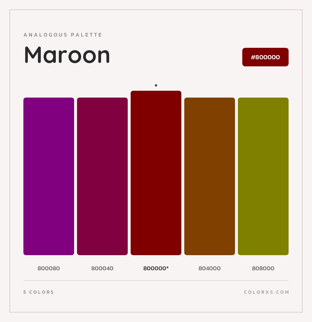 Maroon - Analogous Color Palette