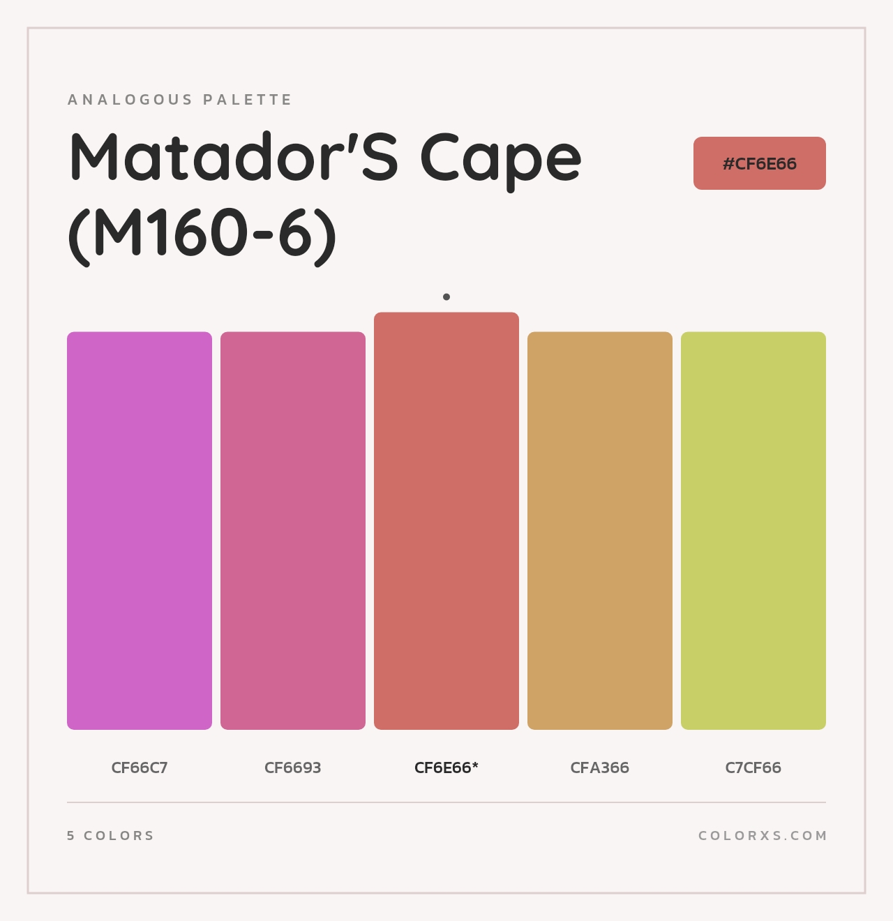 Matador'S Cape (M160-6) - Analogous Color Palette