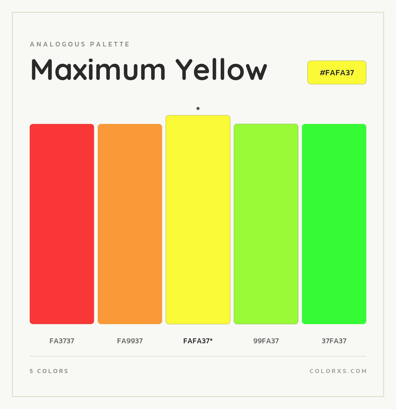 Maximum Yellow - Analogous Color Palette