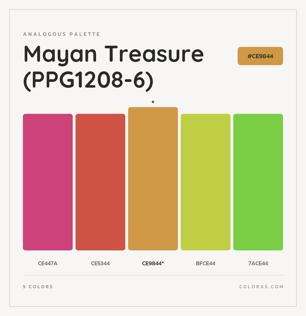 Mayan Treasure (PPG1208-6) - Analogous Color Palette