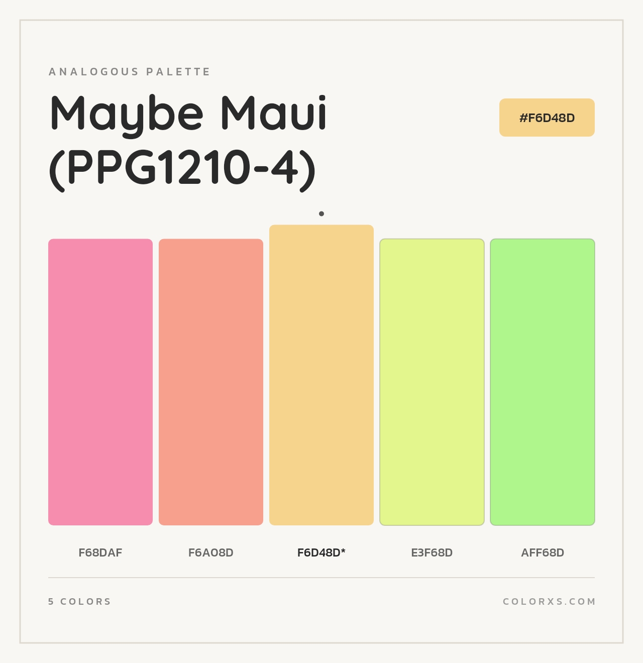 Maybe Maui (PPG1210-4) - Analogous Color Palette