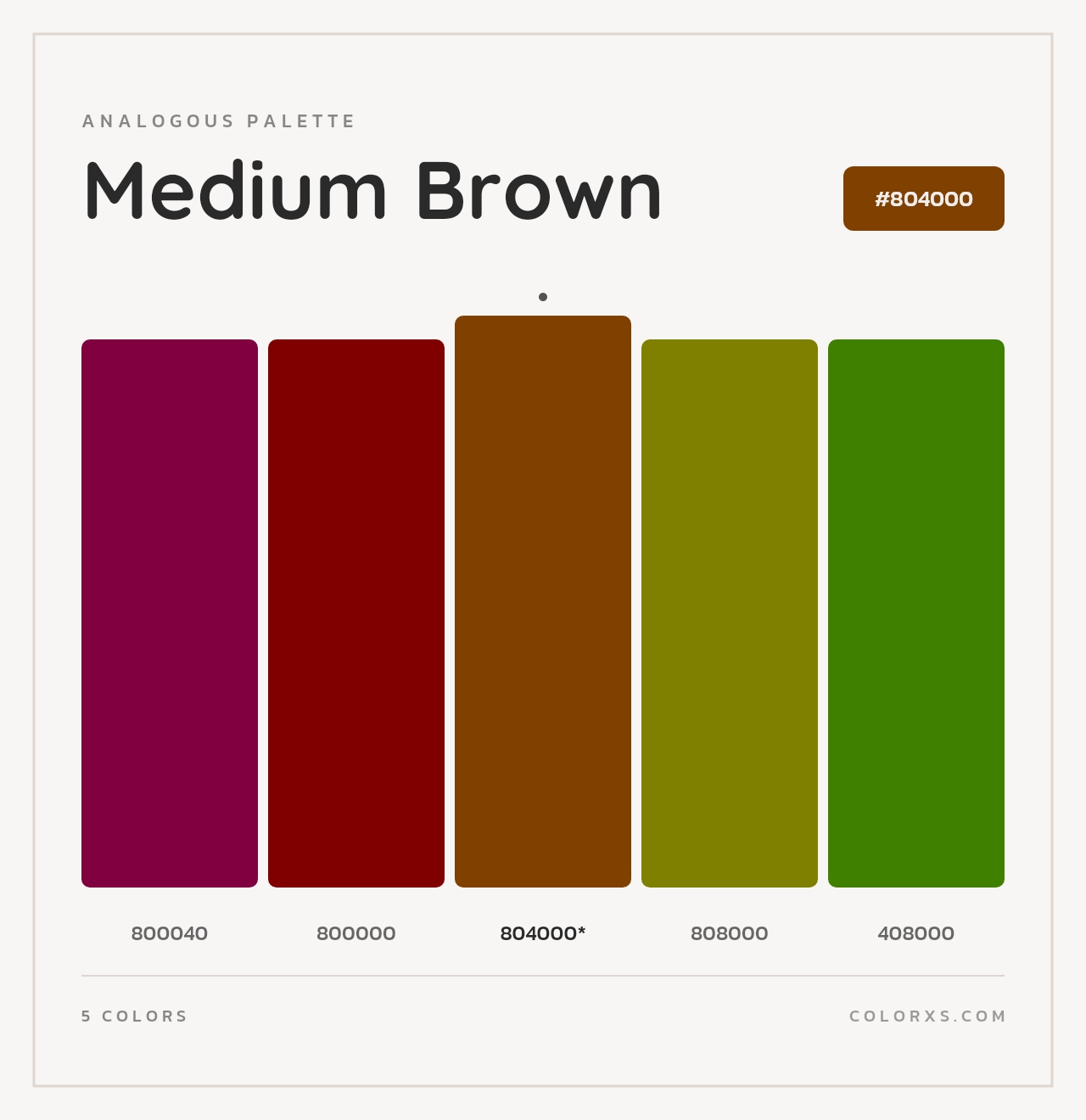 Medium Brown - Analogous Color Palette