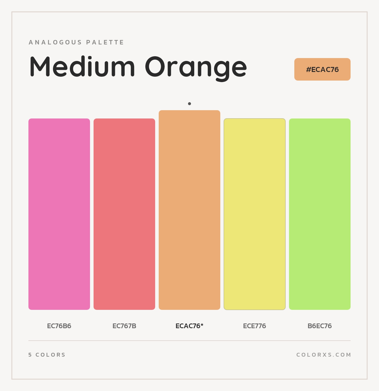 Medium Orange - Analogous Color Palette